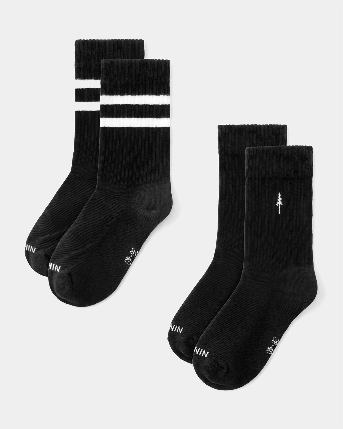 Chaussettes noires TreeSocks Ribbed Classic en coton biologique de Nikin