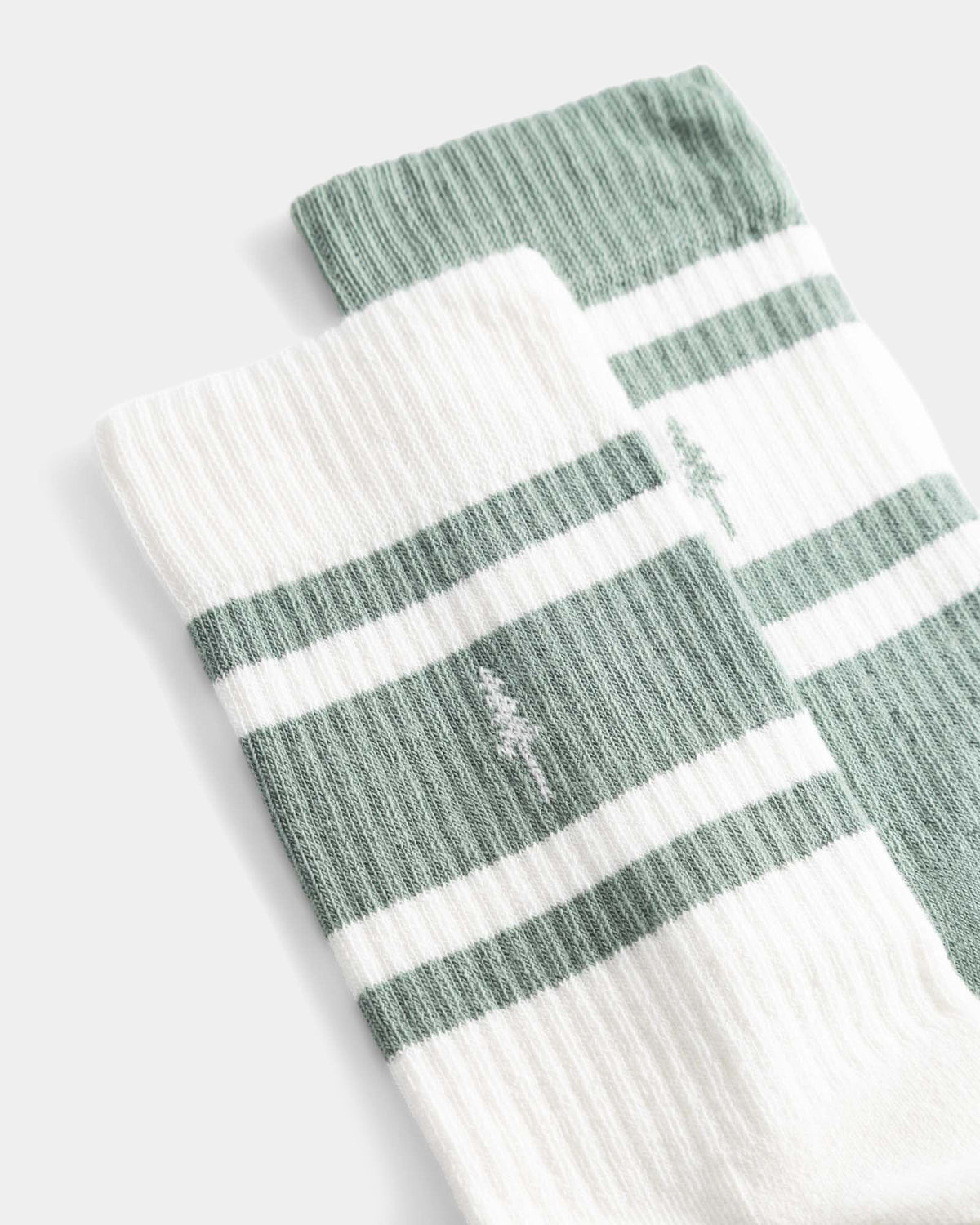 Chaussettes vertes et blanches TreeSocks Ribbed en coton bio de Nikin