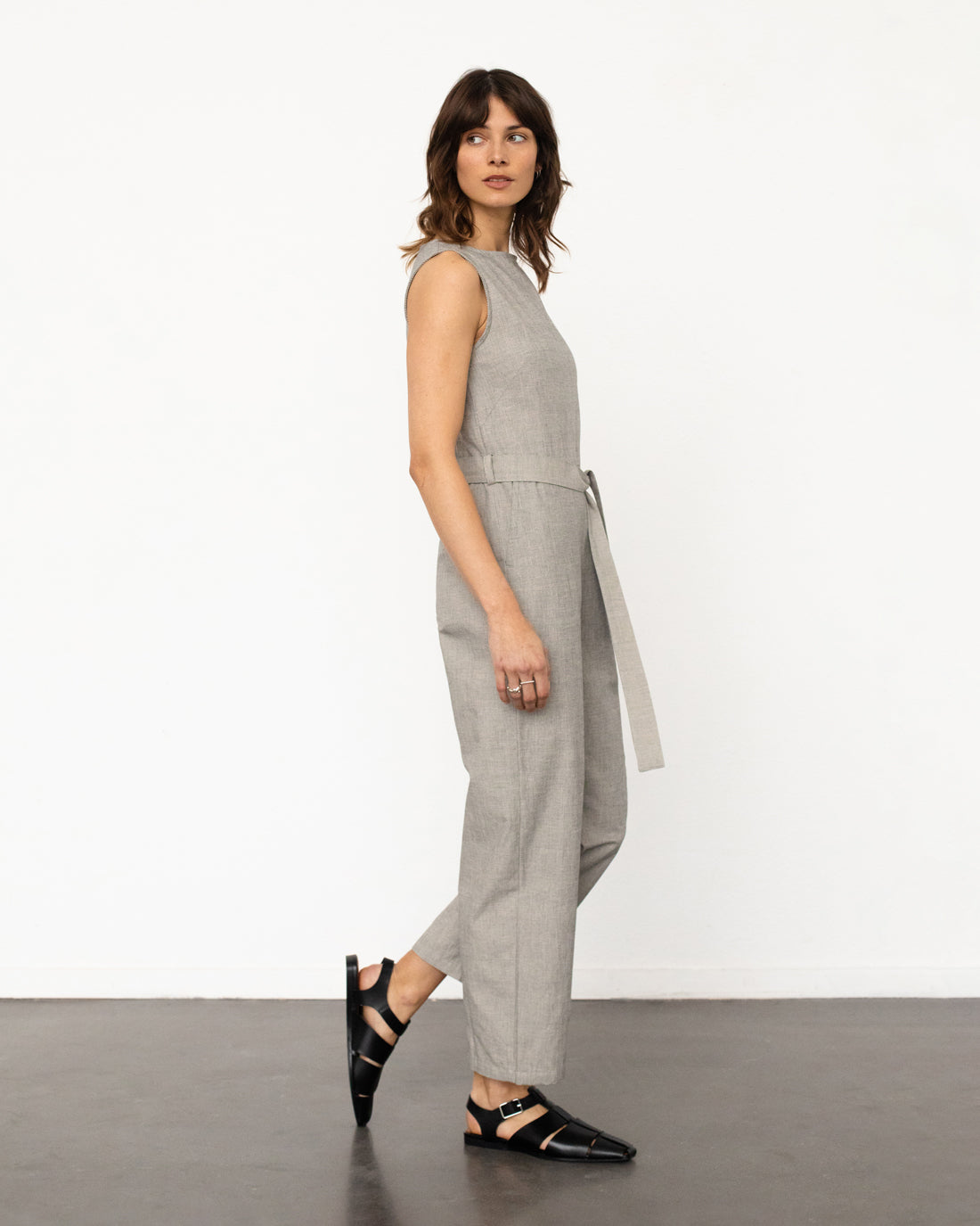 Grey jumpsuit made of 100% organic cotton by Rotholz