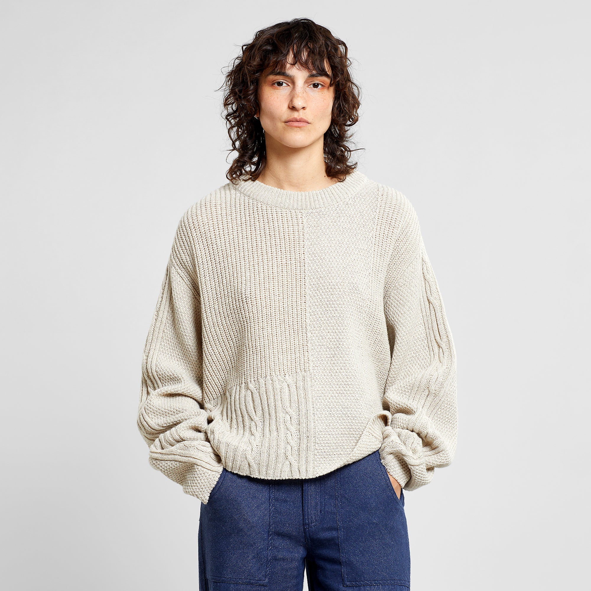 Strickpullover Limboda mit recylceter Wolle von Dedicated in offwhite