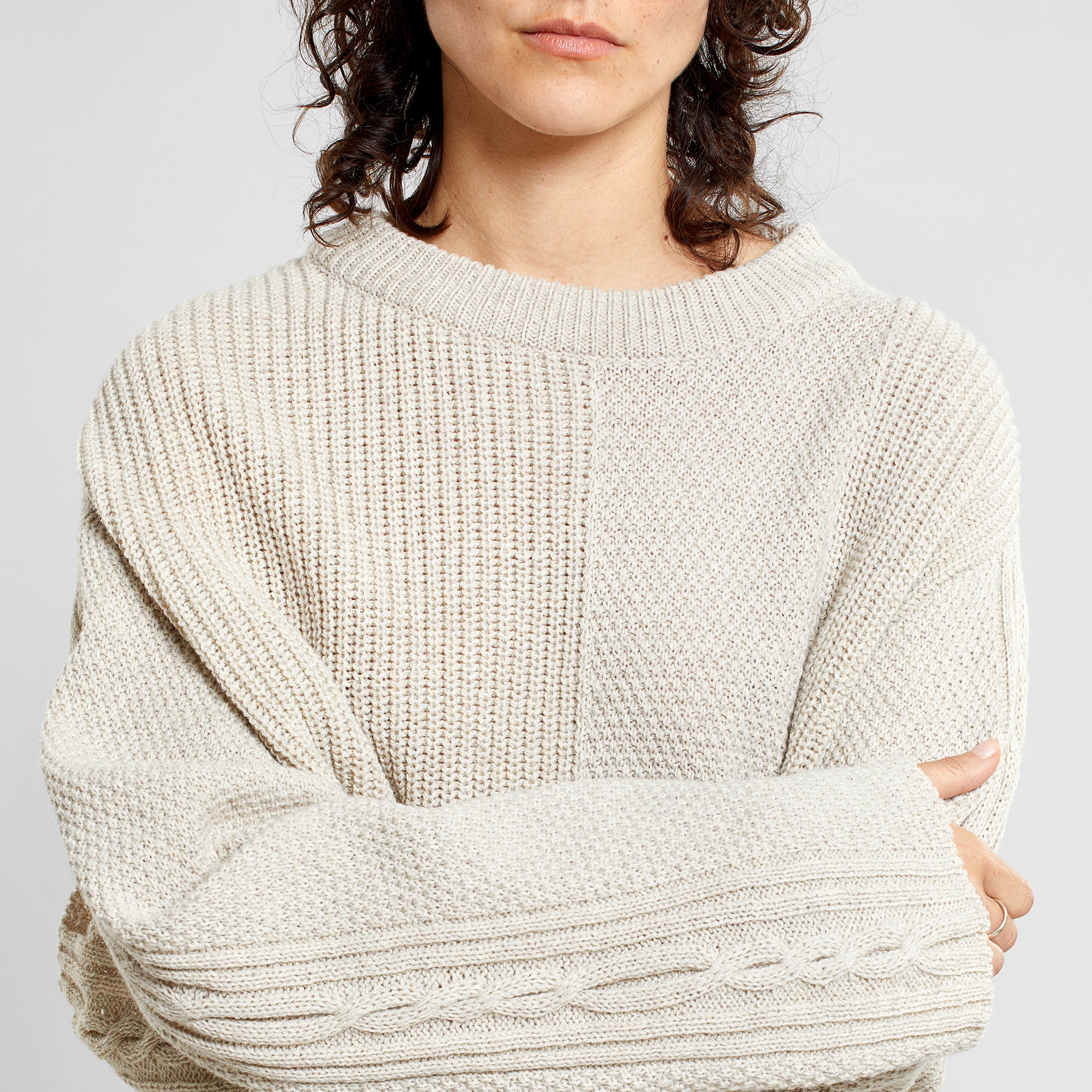 Strickpullover Limboda mit recylceter Wolle von Dedicated in offwhite