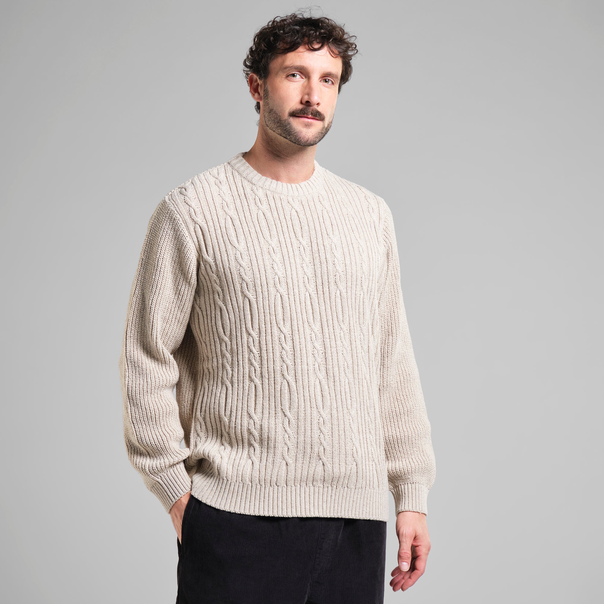 Strickpullover Ludvika mit recylceter Wolle von Dedicated in offwhite