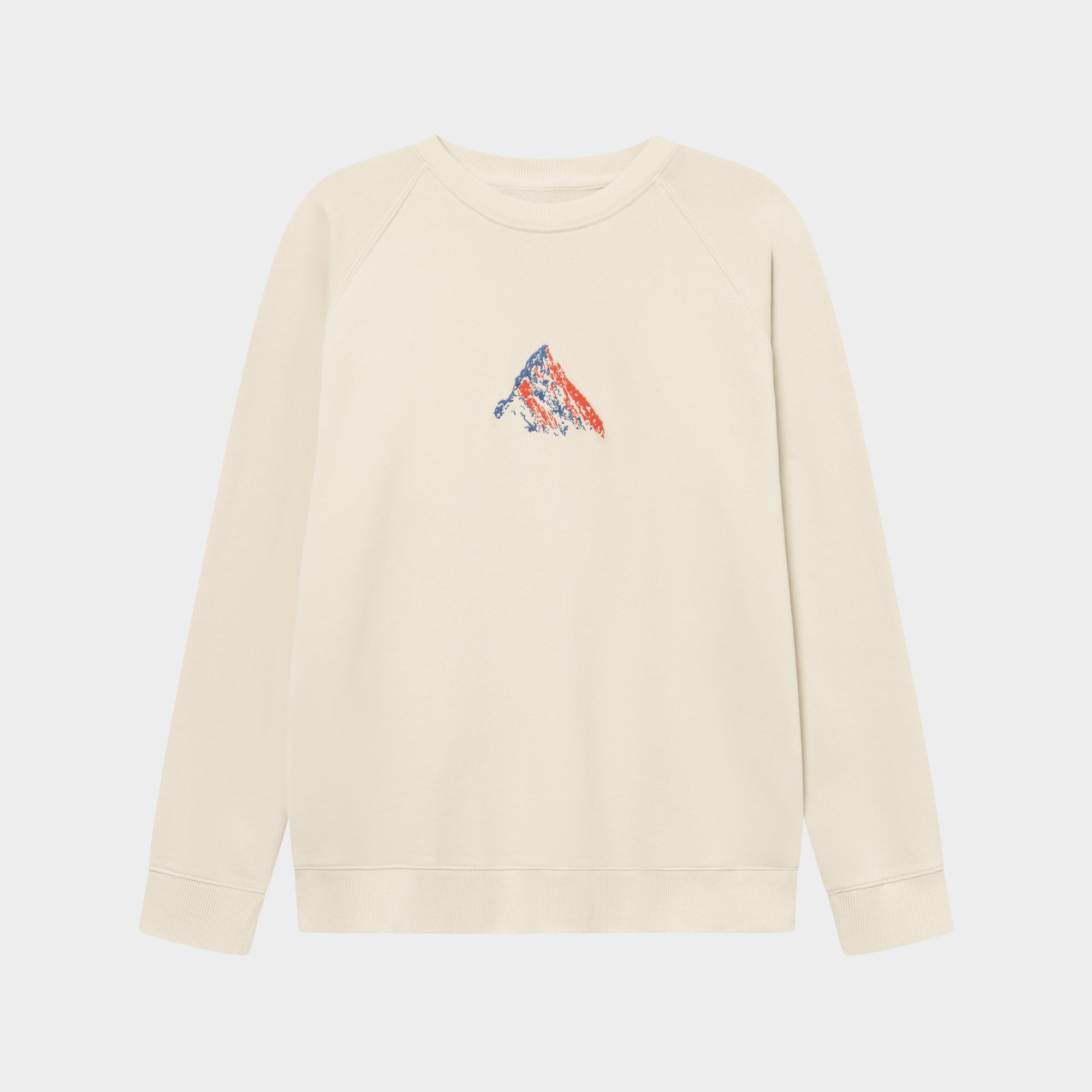 Sweatshirt Malmoe Logo Peak aus 100% Bio Baumwolle von Dedicated in offwhite mit Berg-Stickung