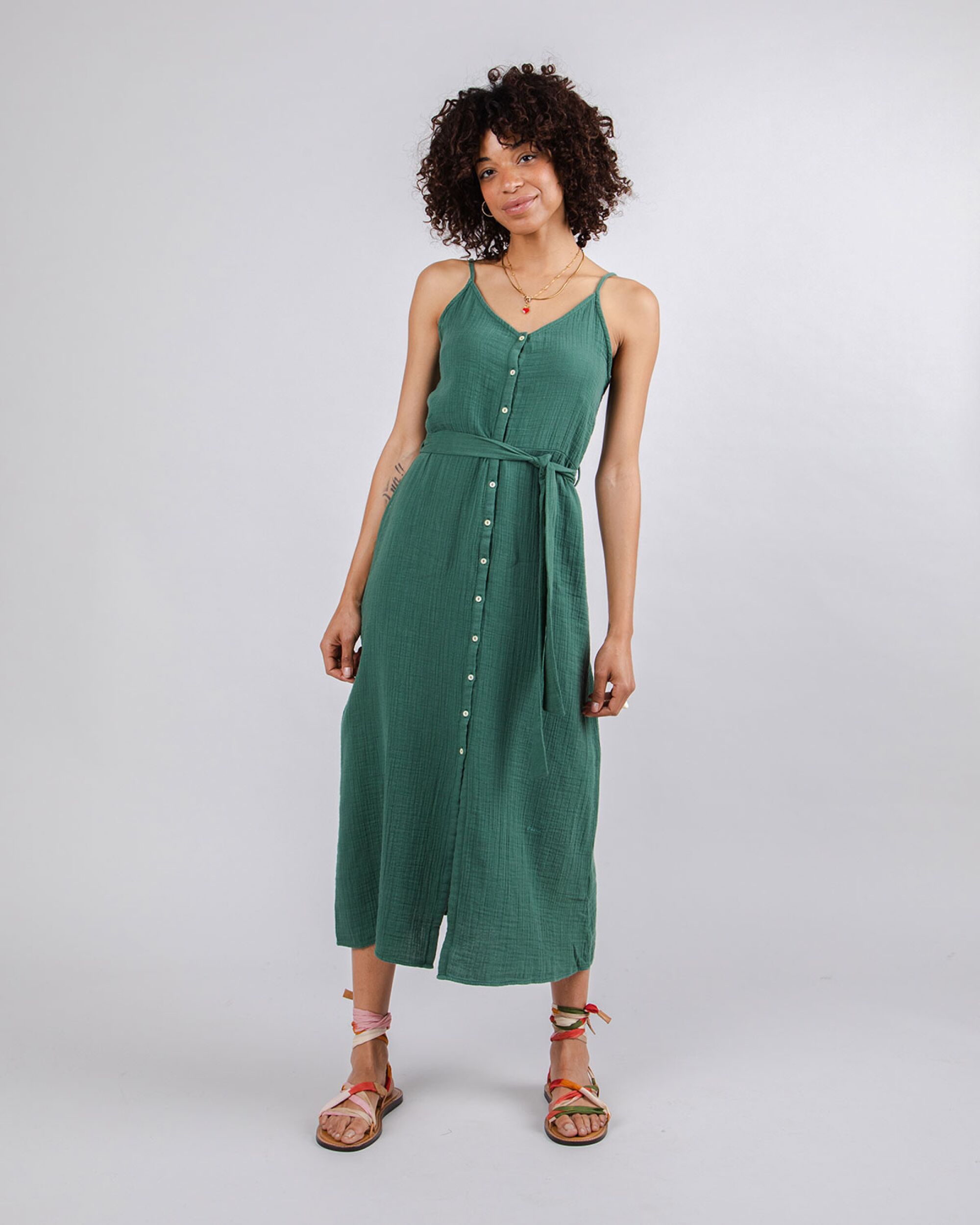 Green tank dress Bubble made from 100% organic cotton from Brava Fabrics