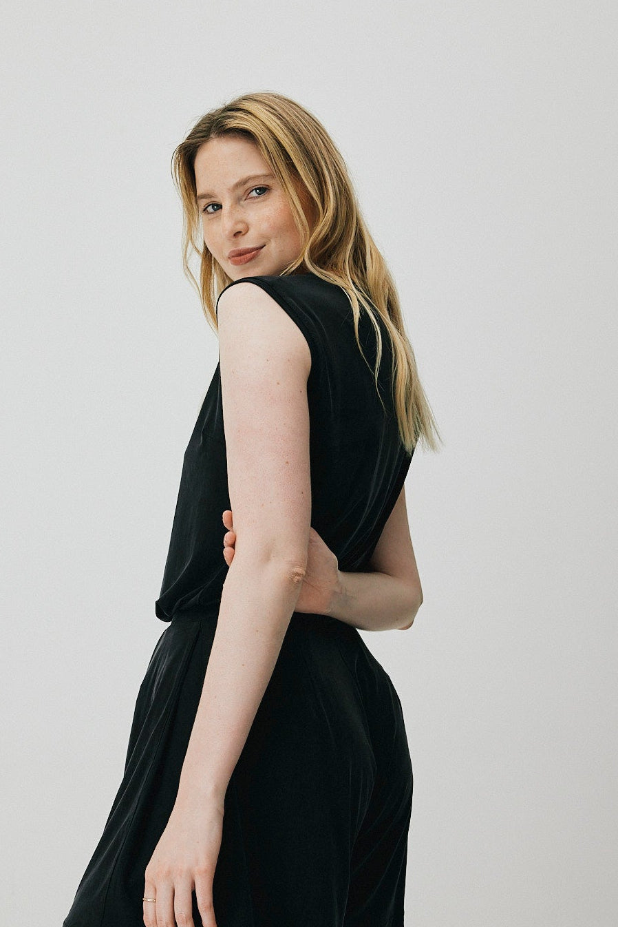 Black cupro top by MOYA KALA