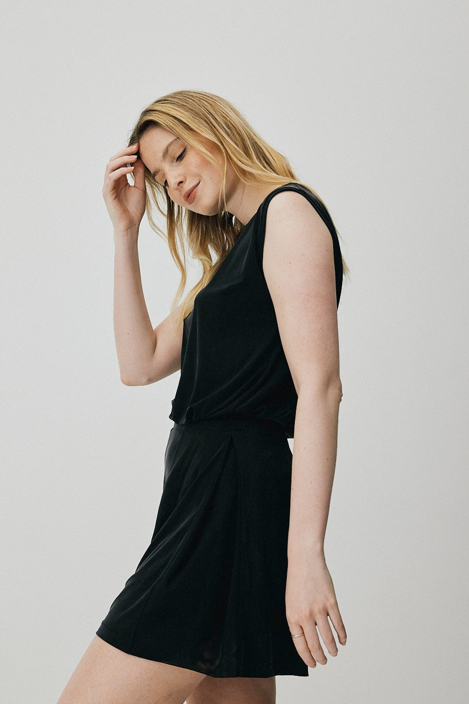 Black cupro top by MOYA KALA