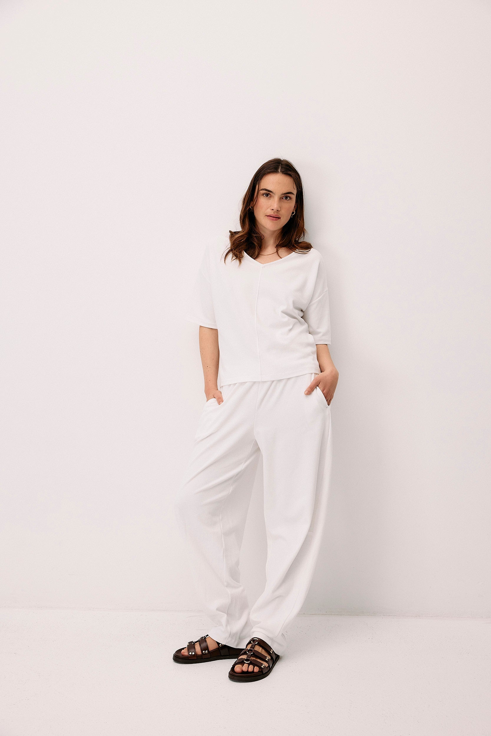 White Pure trousers made from 100% organic cotton by Moya Kala