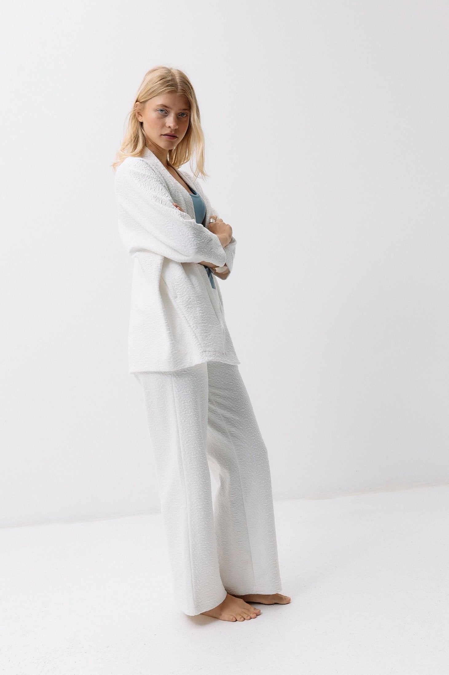 Botanic Lounge Pants - vanilla white aus Bio Baumwolle mit Brennessel-Anteil von Moya Kala