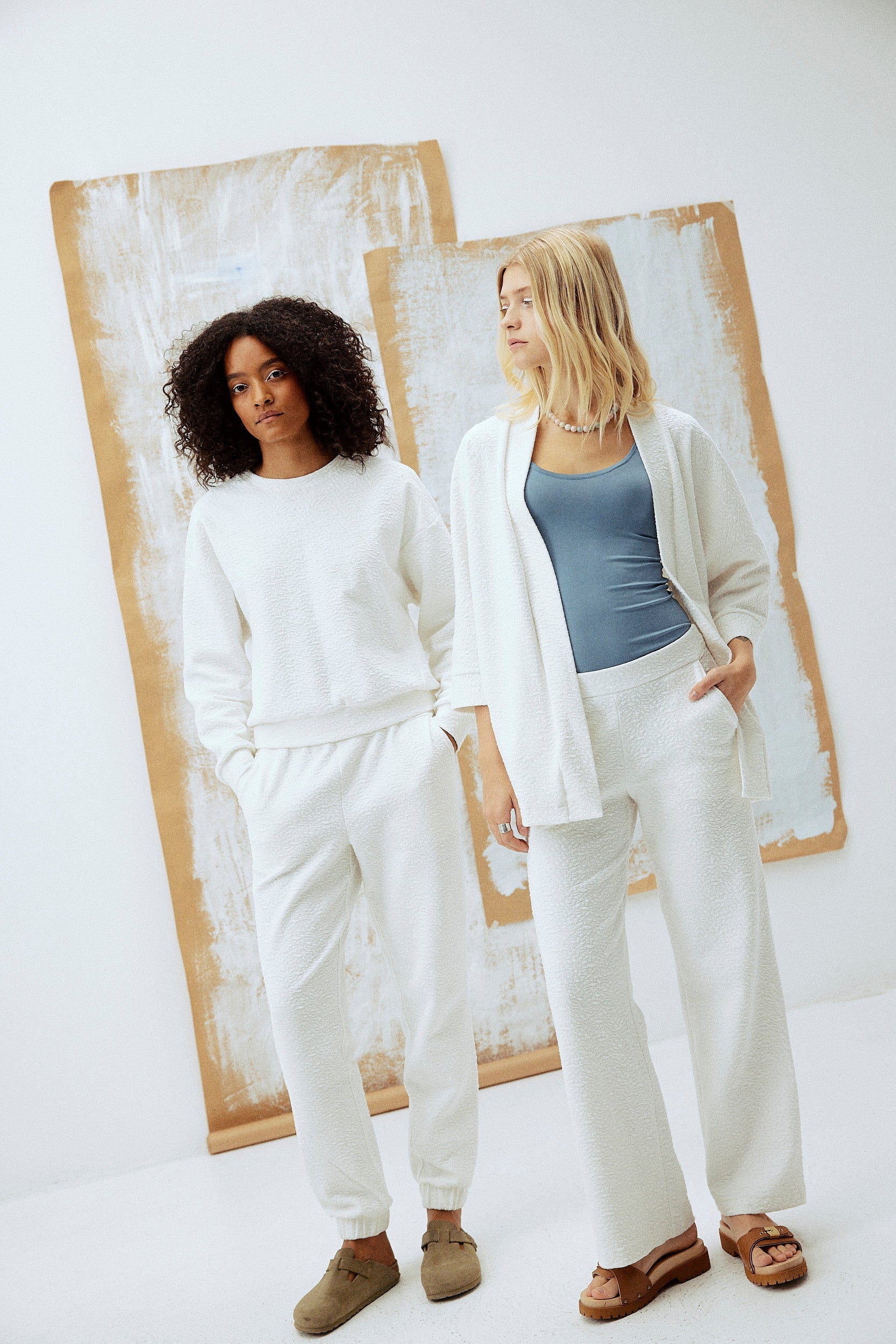 Botanic Lounge Pants - vanilla white aus Bio Baumwolle mit Brennessel-Anteil von Moya Kala
