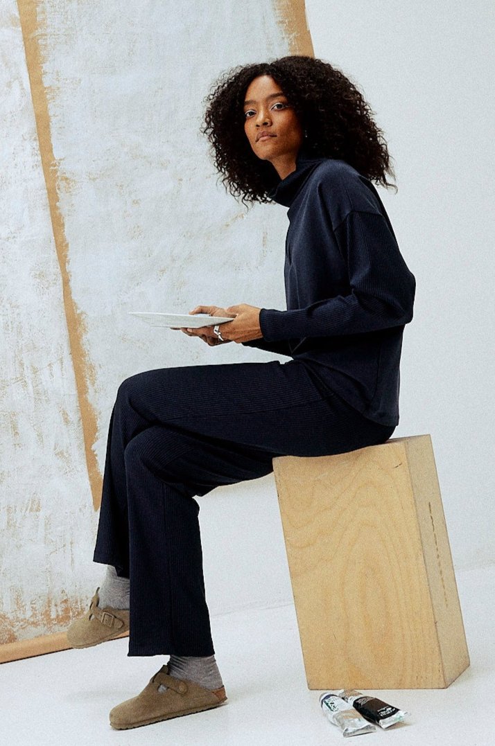 Formal Rib Pants - blue note von Moya Kala