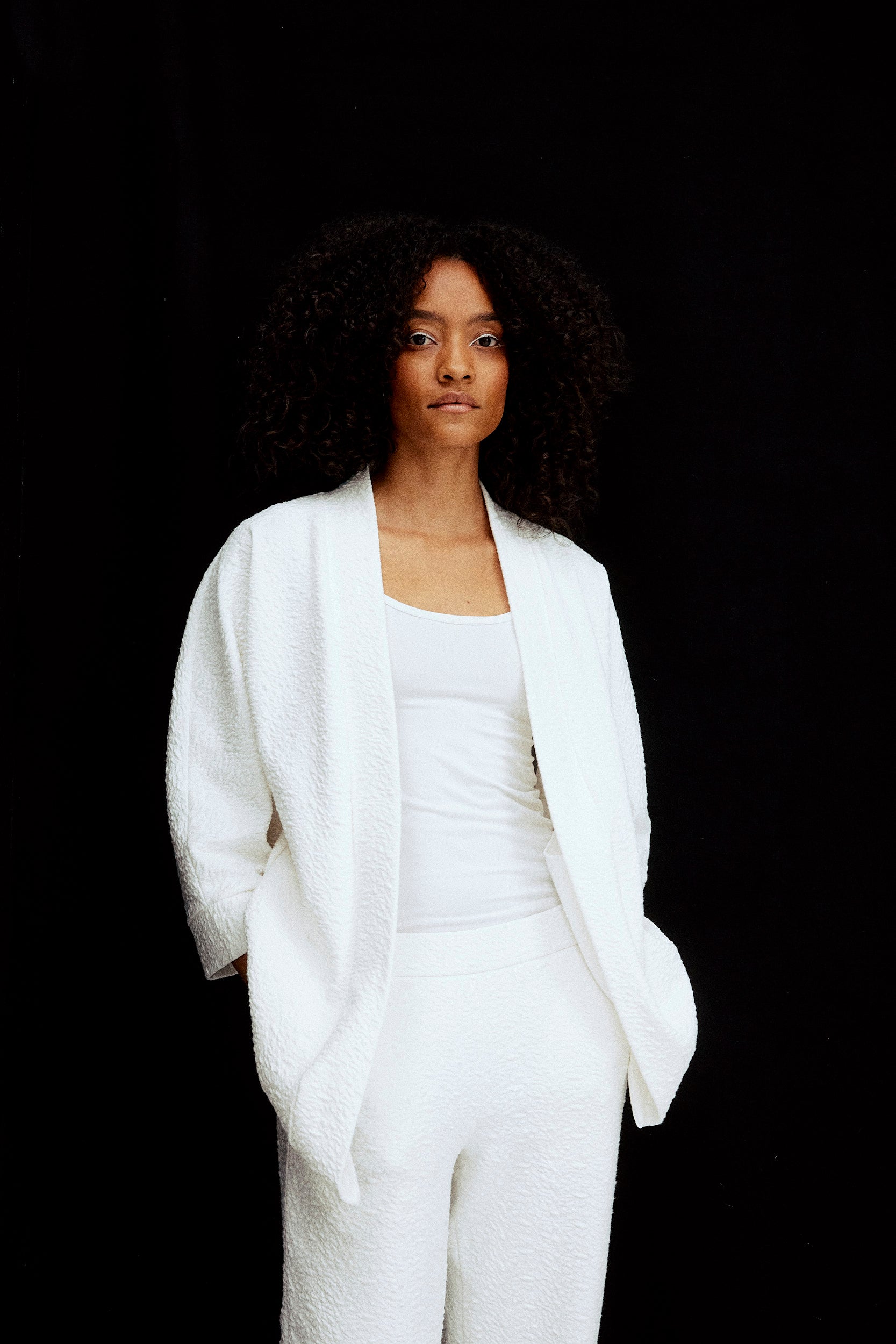 Botanic Jacket - vanilla white aus Bio Baumwolle mit Brennessel-Anteil von Moya Kala