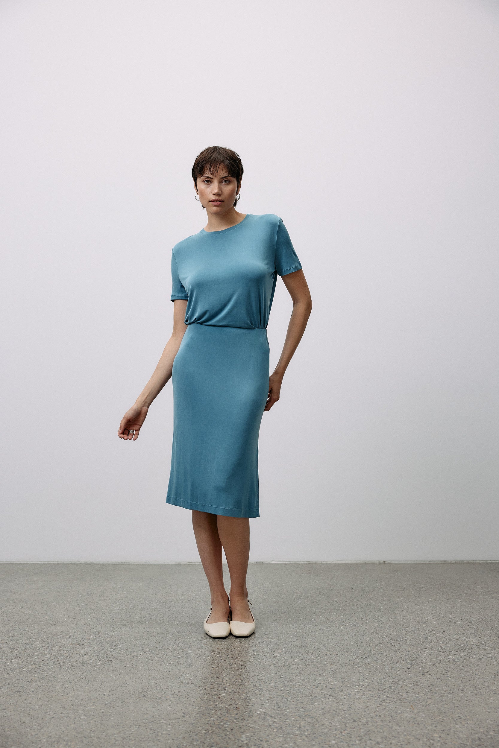 Cupro Short Sleeve - blue heaven - von Moya Kala