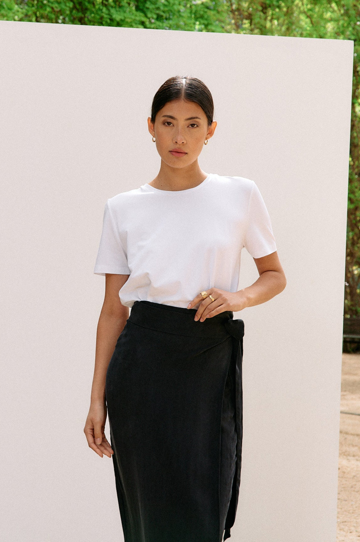 Woven Cupro Wrap Skirt - graphite - von Moya Kala