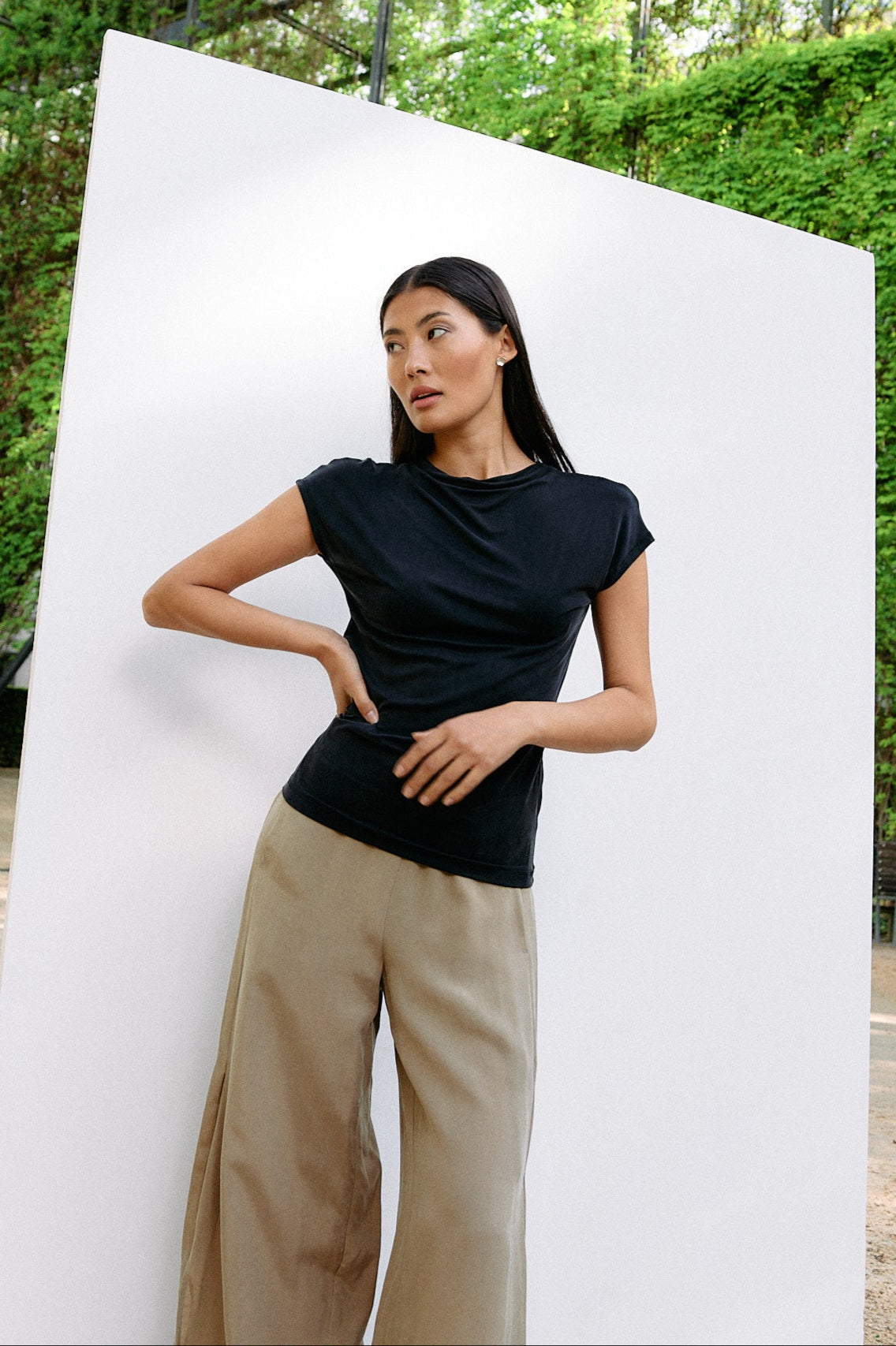 Cupro Cap Sleeve - graphite - von Moya Kala