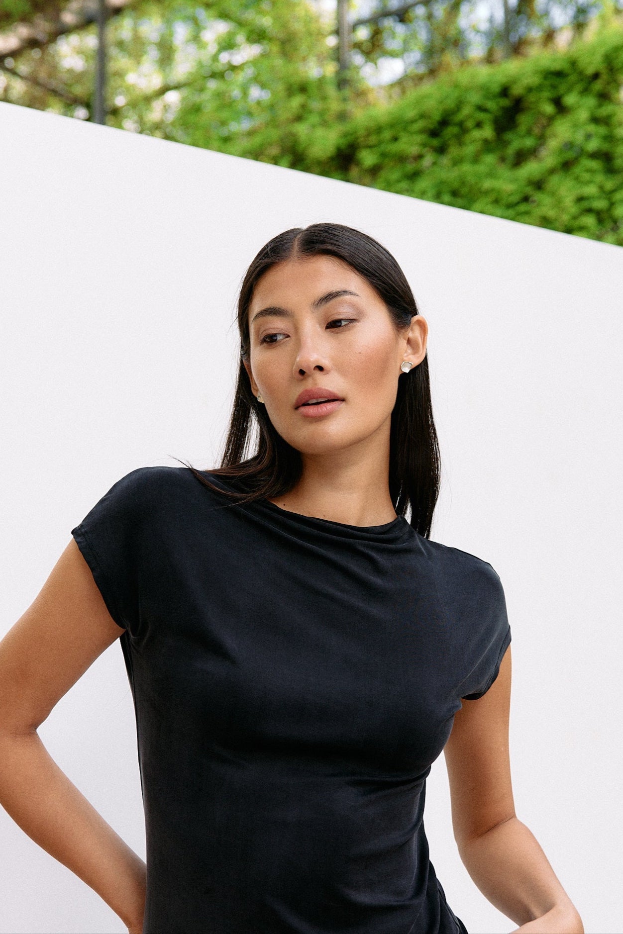 Cupro Cap Sleeve - graphite - von Moya Kala