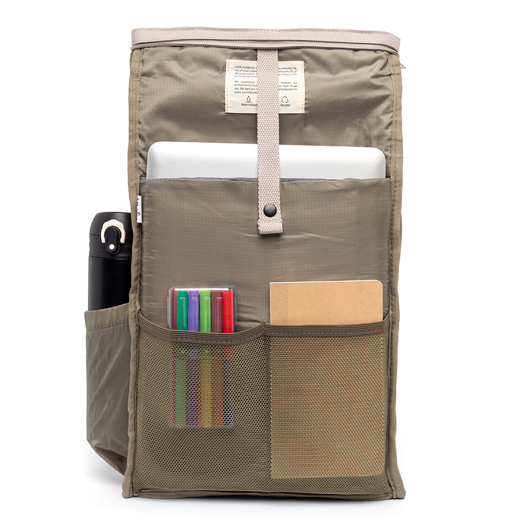 Beiger Rucksack Roll Mini 12l von Lefrik