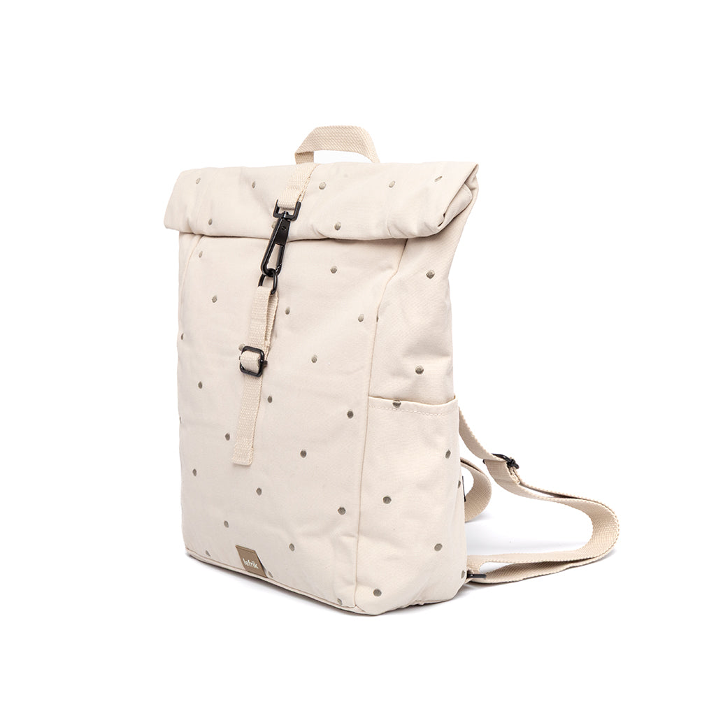 Beiger Rucksack Roll Mini Arles aus recycelten PET-Flaschen von Lefrik