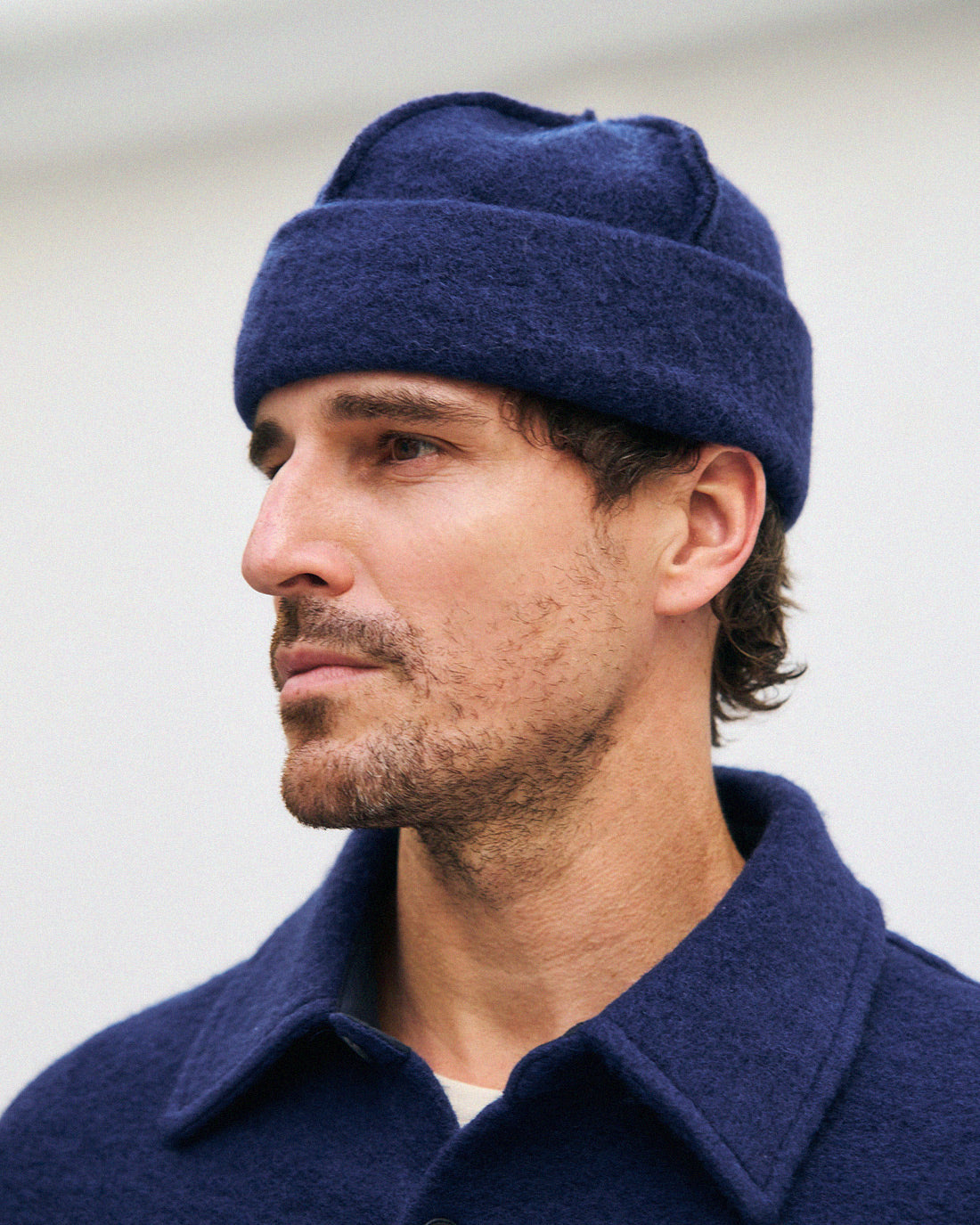 Blaue Wollmütze Toque aus Bio-Wolle von Rotholz