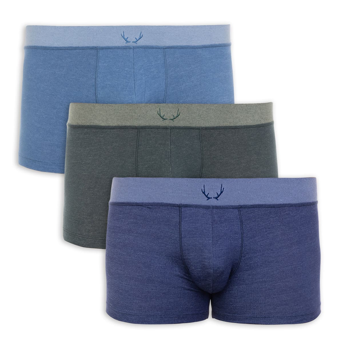 3 boxers homme en Tencel - bleu et vert - BLUEBUCK