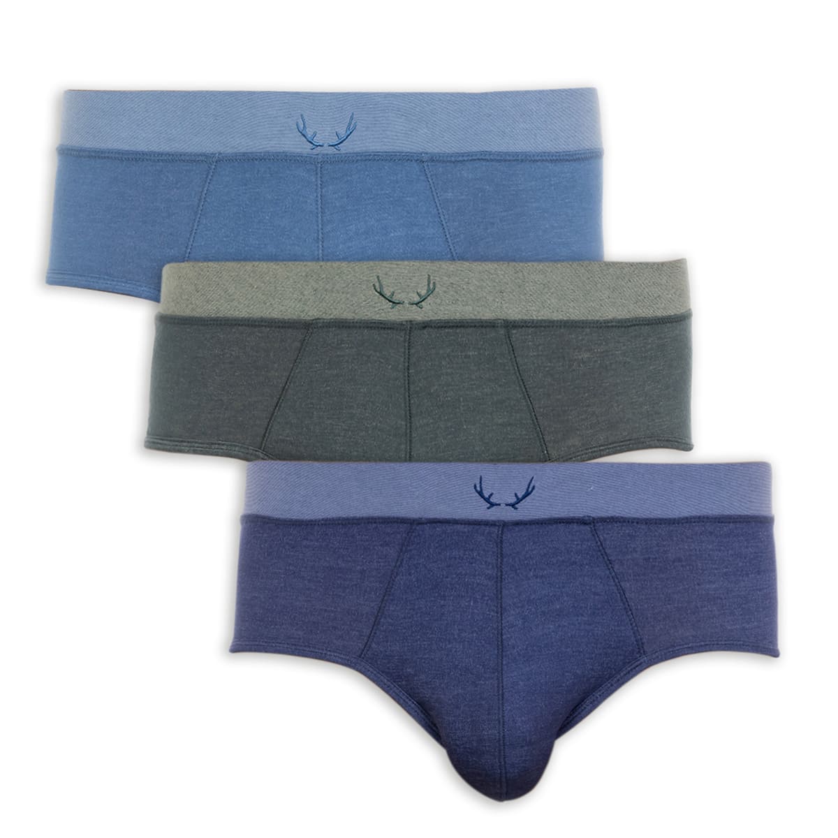 3 slips homme en Tencel - bleu et vert - BLUEBUCK