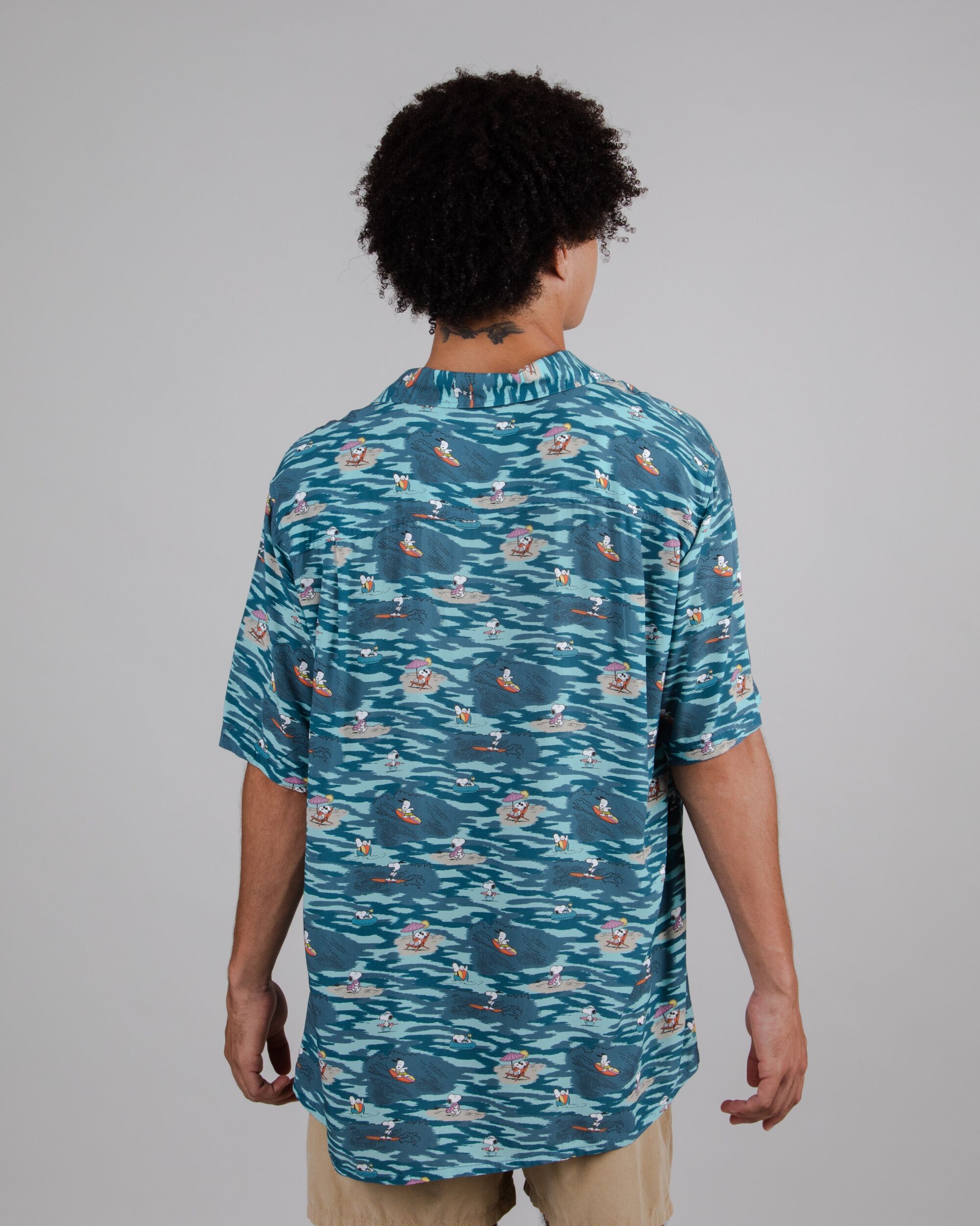 Peanuts Coast Aloha Hemd in Blau aus Viskose von Brava Fabrics