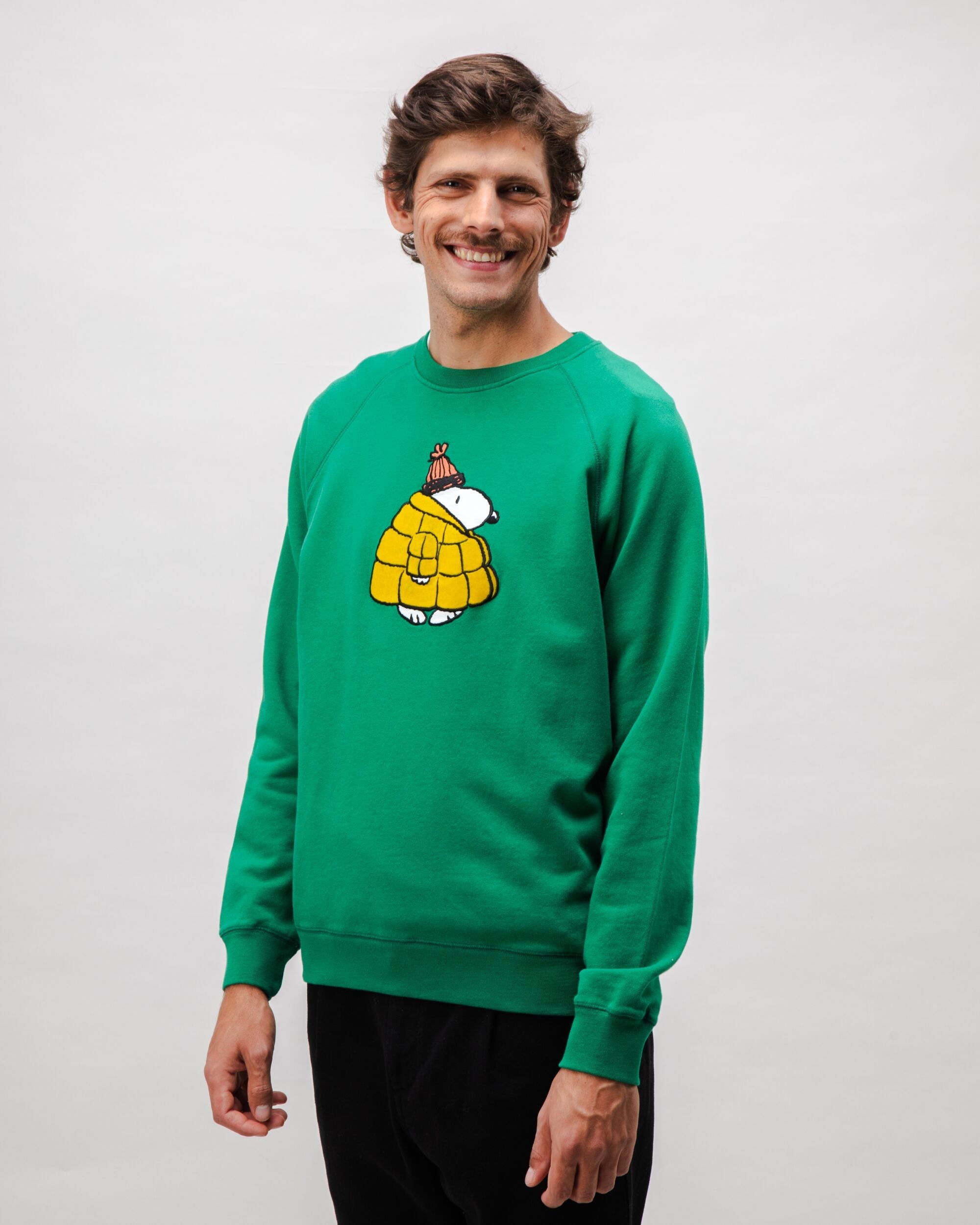 Pull Peanuts Snow en coton biologique vert de Brava Fabrics