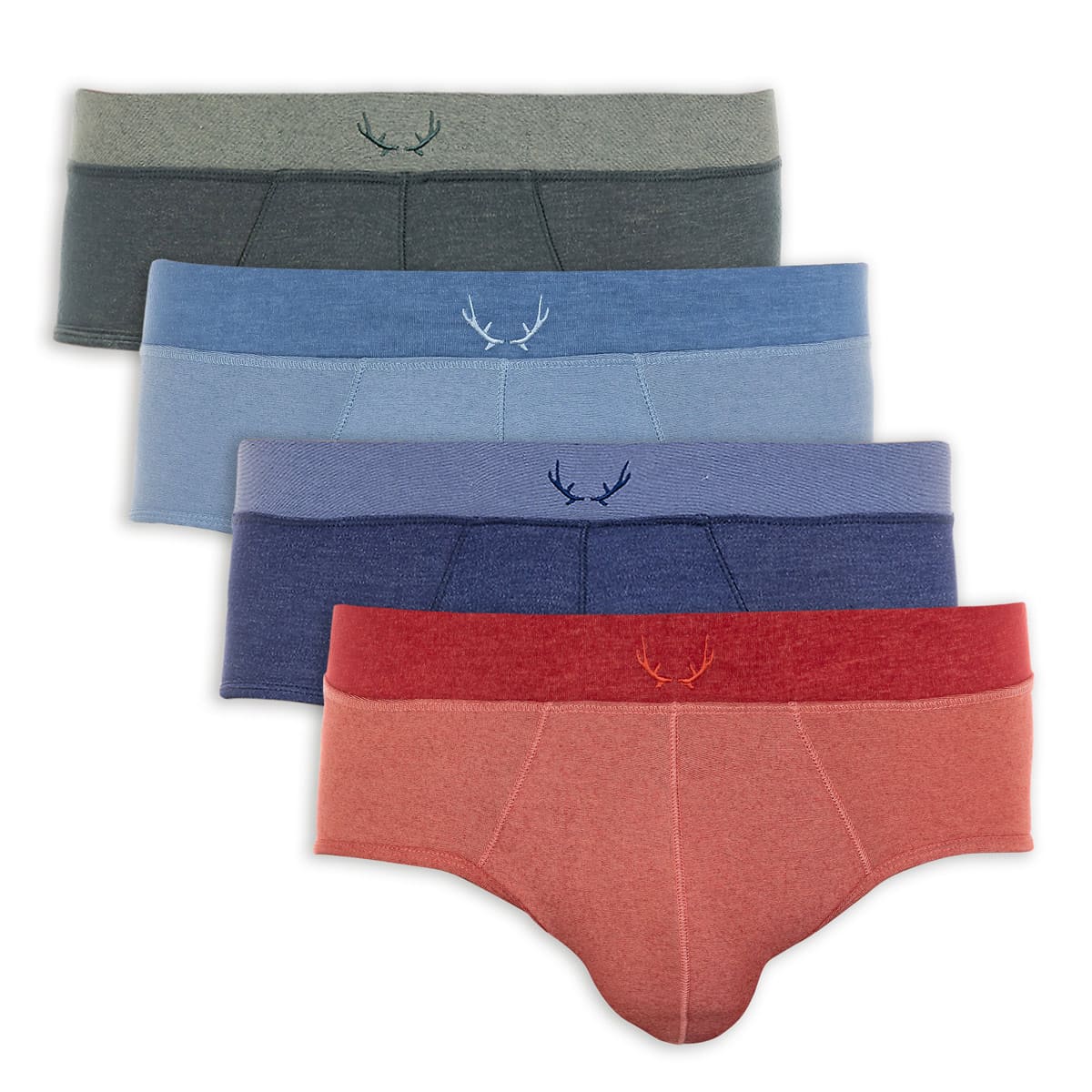 4 slips homme en Tencel - bleu, vert & rouge - BLUEBUCK