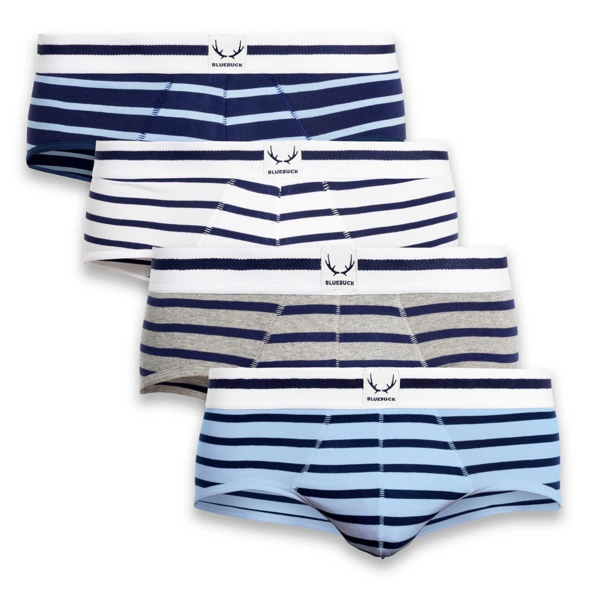 4 slips homme rayures en coton bio - BLUEBUCK