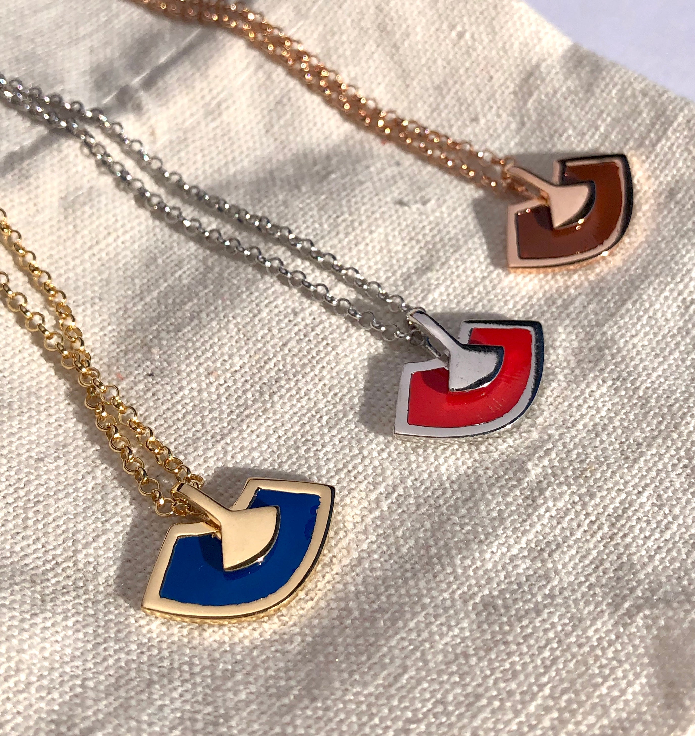 Abanicos Silver Kette mit Emaille