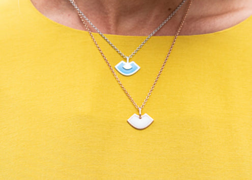 Abanicos Silver Kette mit Emaille