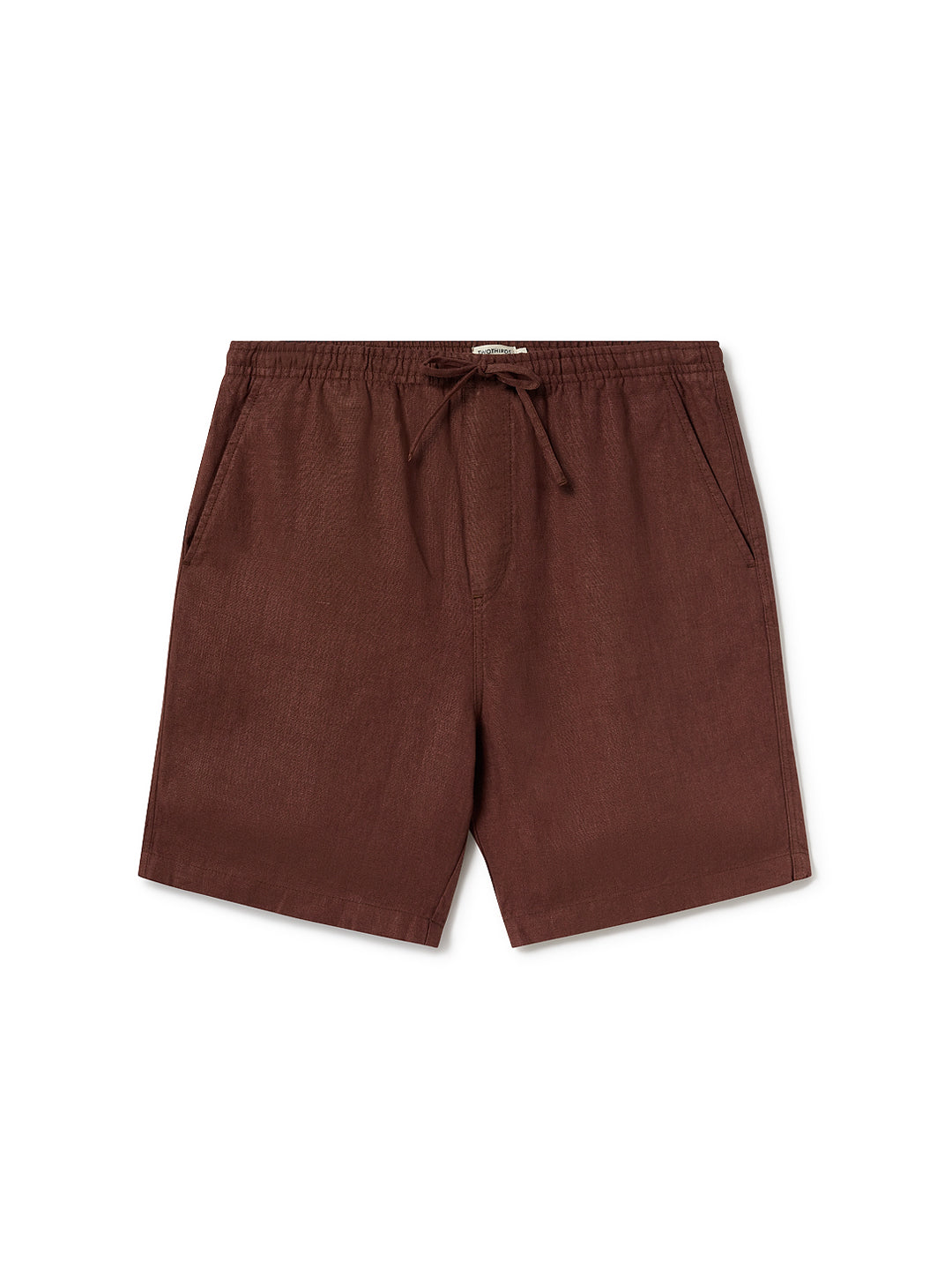 Pantalon court BAGAAT en lin marron de TWOTHIRDS