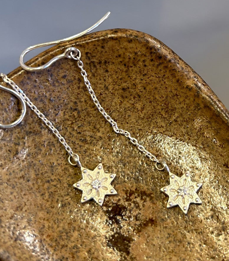 STAR*ina Long earrings with cubic zirconia by V Design Lab