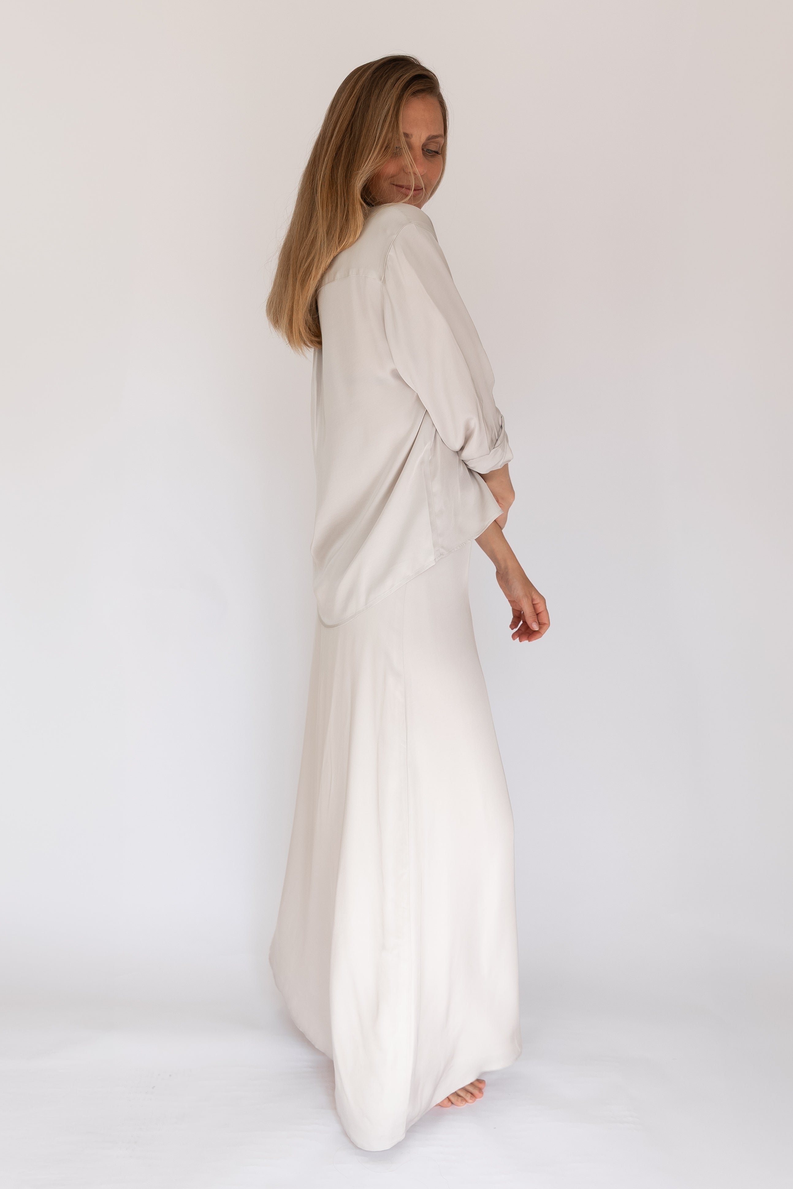 White skirt PEARL made of Tencel by Pura Clothing