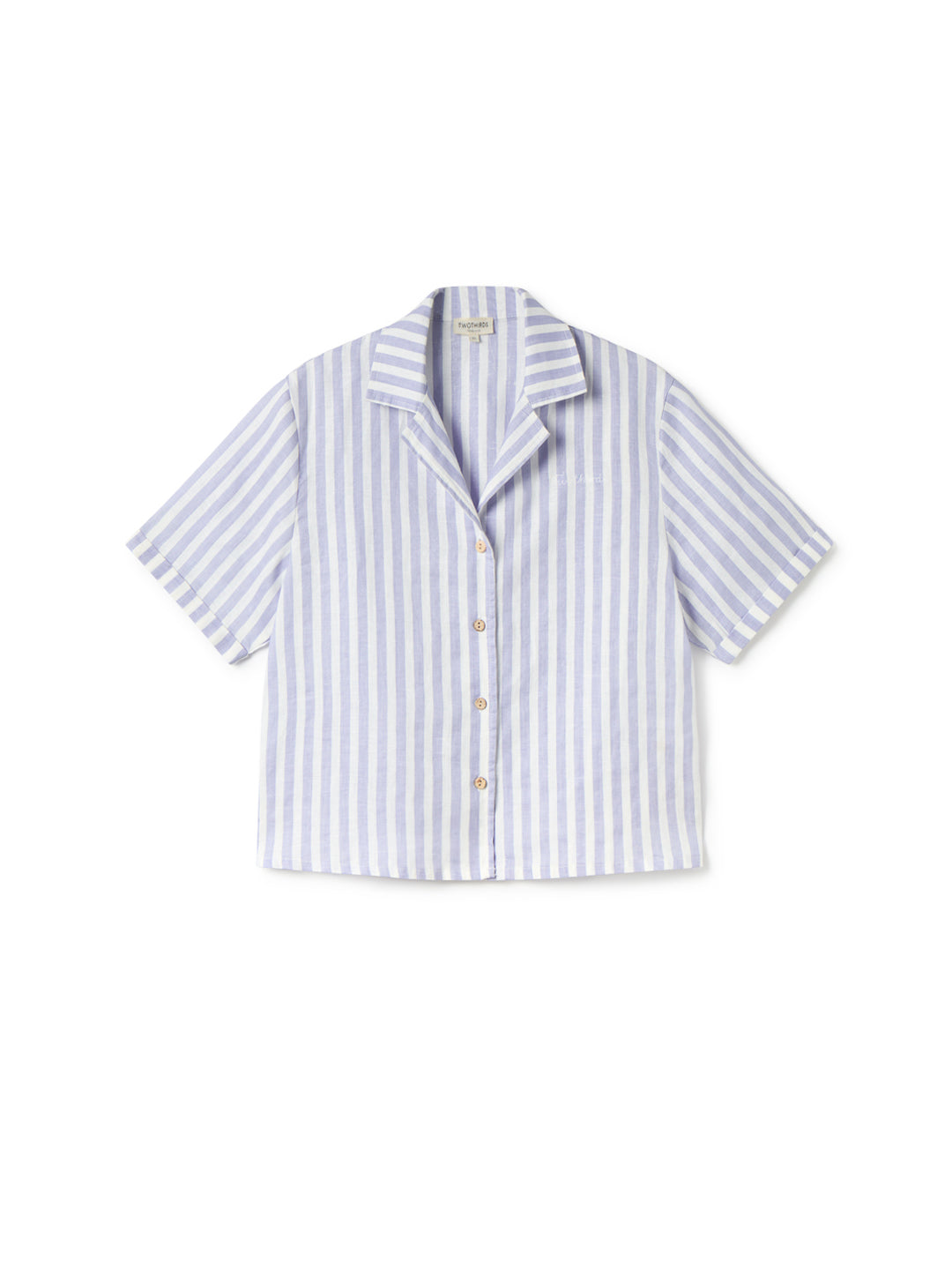 Blouse UTO in purple striped linen by TWOTHIRDS