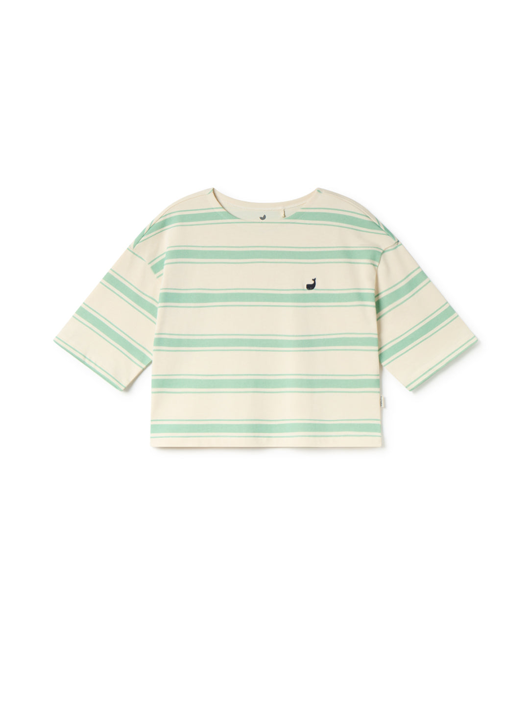 Shirt FINGAL in mint-white striped made of organic cotton by TWOTHIRDS