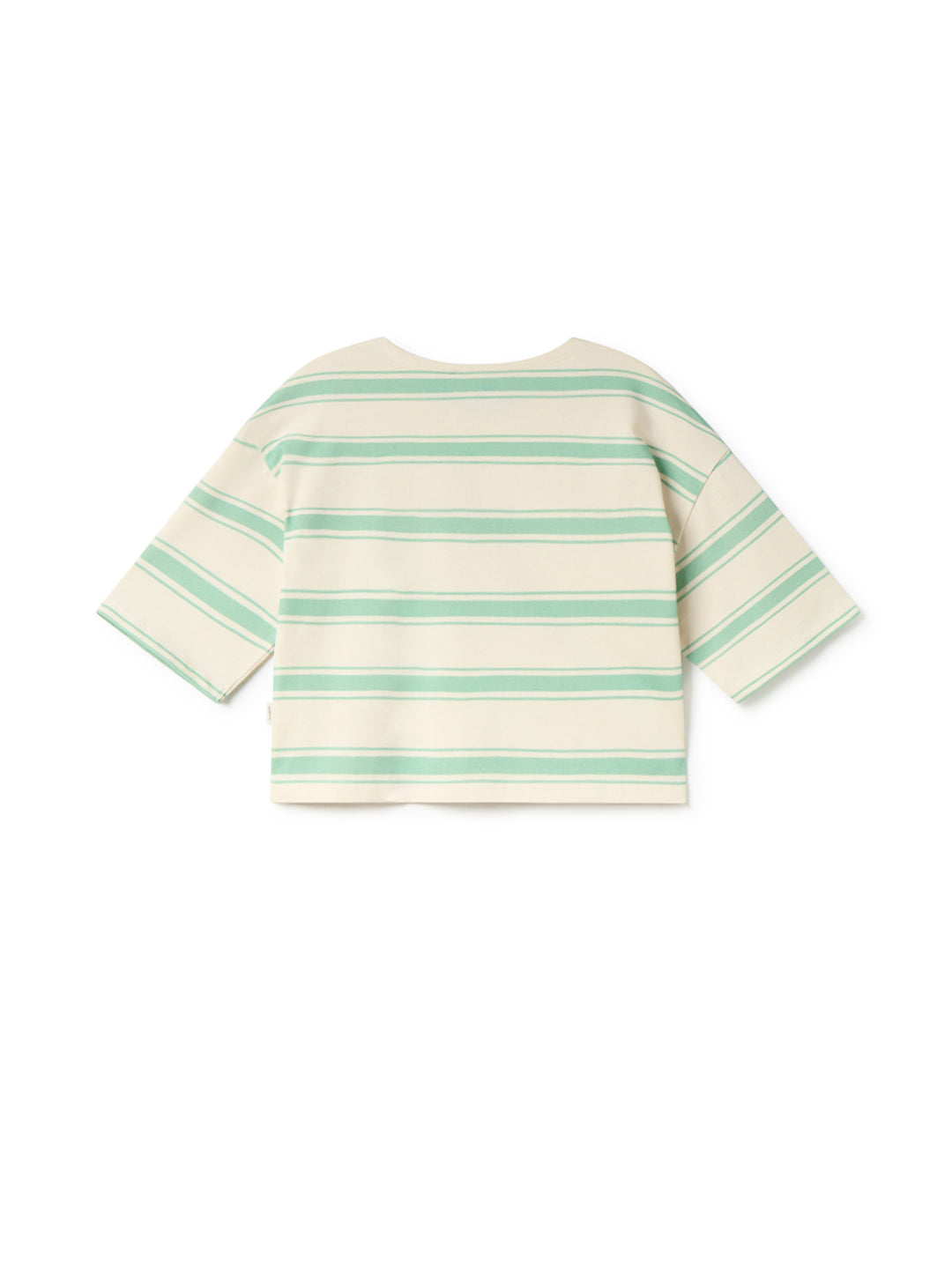 Shirt FINGAL in mint-white striped made of organic cotton by TWOTHIRDS