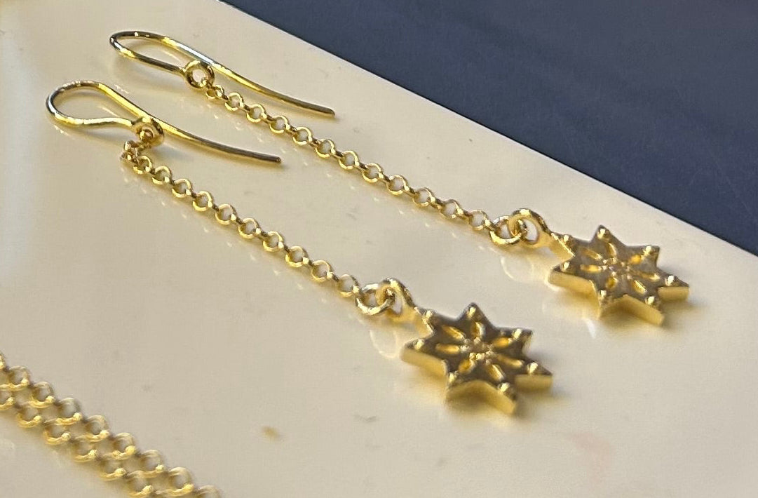 STAR*ina Long earrings with cubic zirconia by V Design Lab