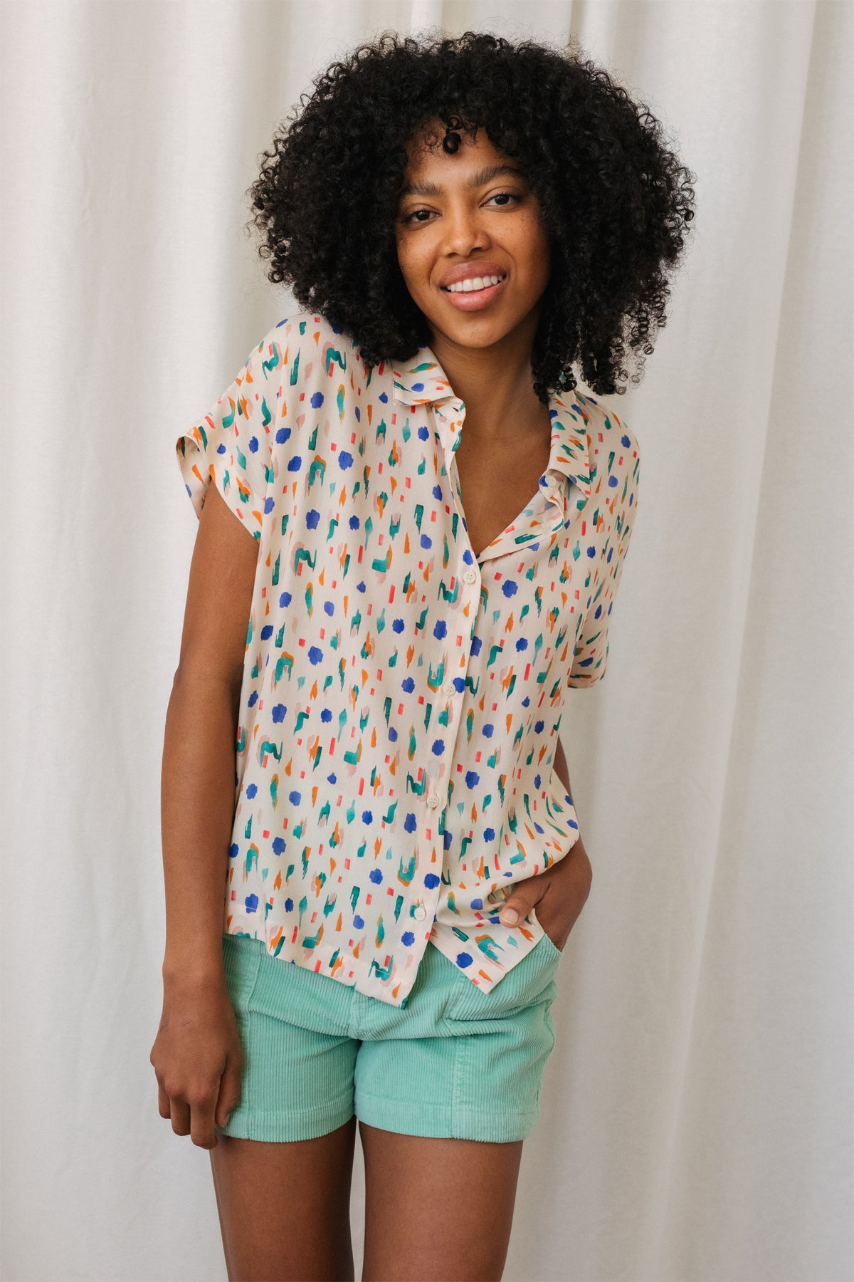 Colorful summer blouse HURISSALO made of LENZING™ Ecovero™ by TWOTHIRDS