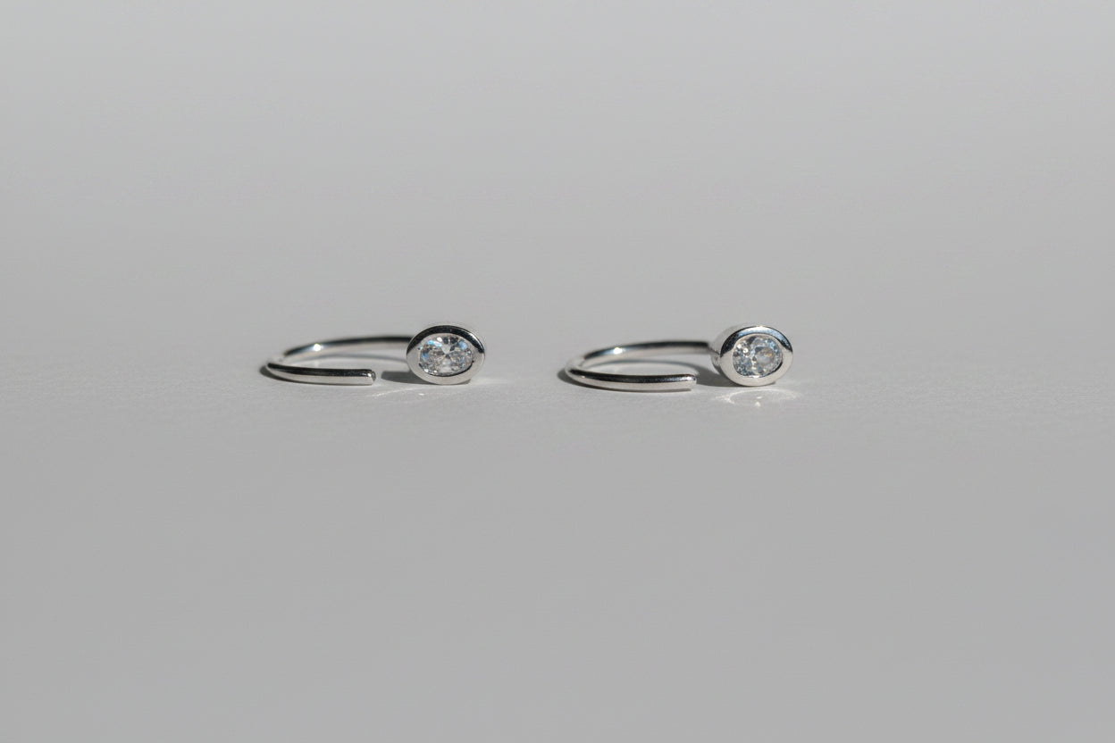 Zirconia ESSENTIALS earrings in gold by V Design Lab