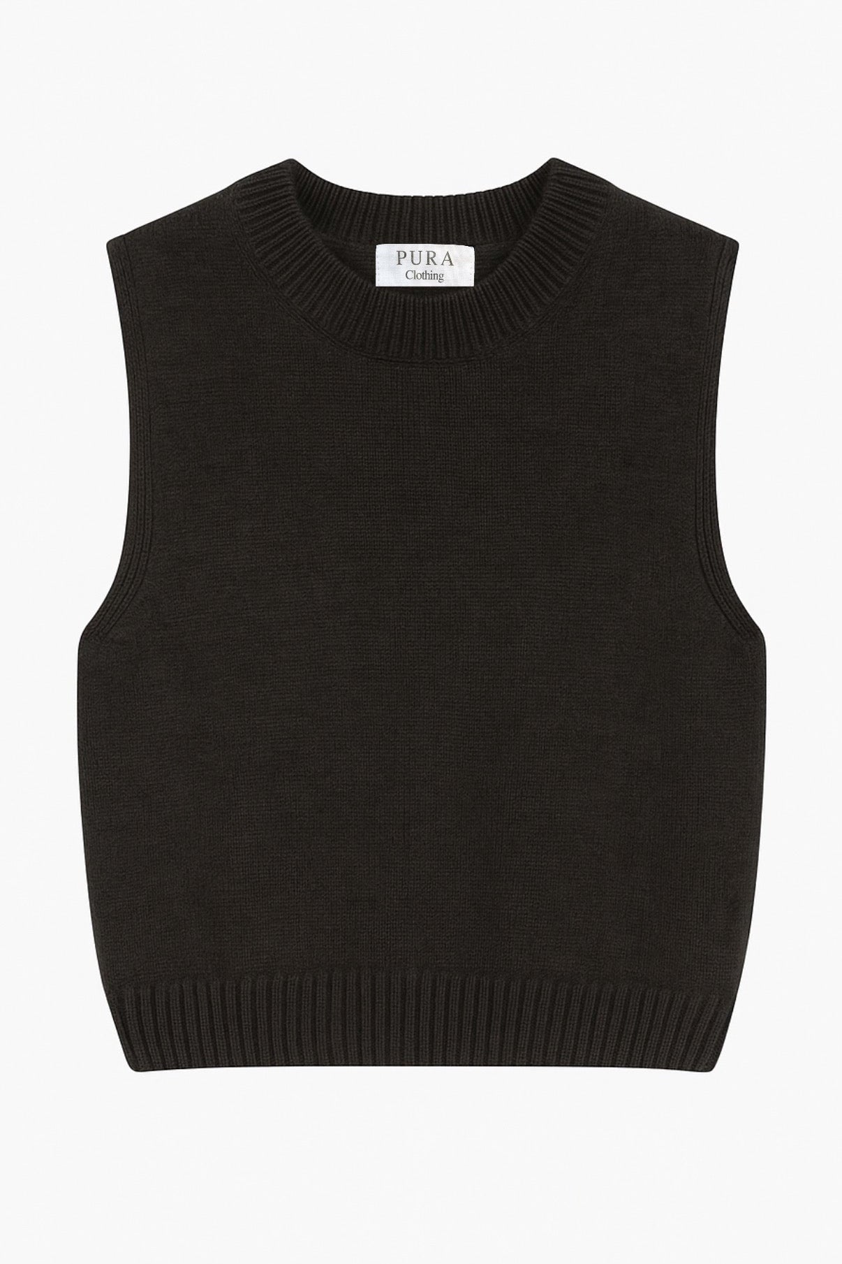 Mock Neck Tank Cashmere/Silk Brown