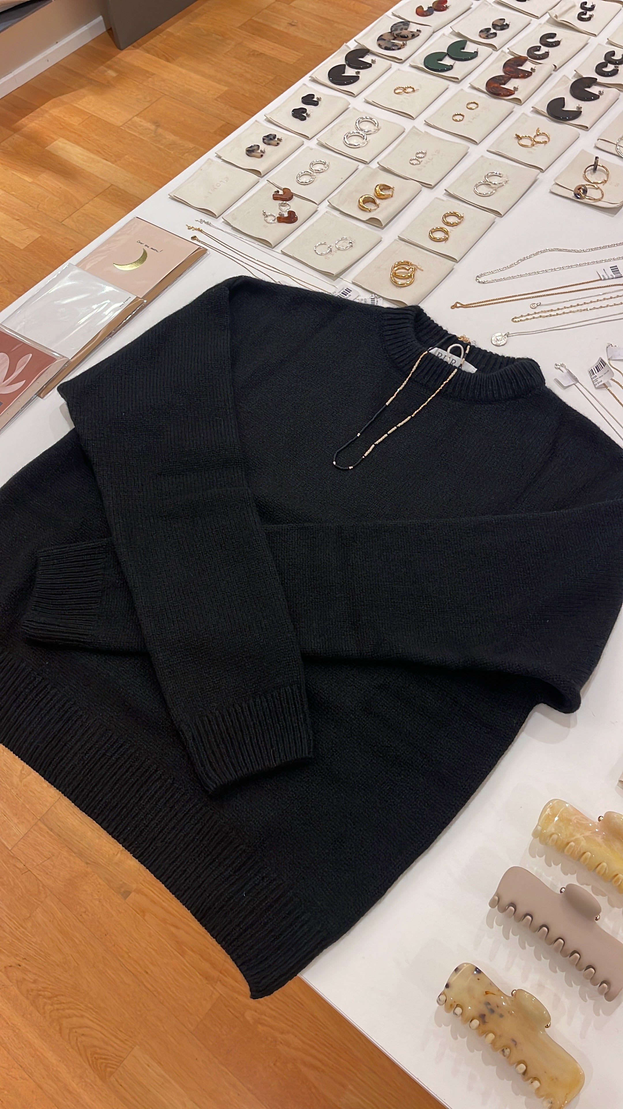 CREWNECK SWEATER CASHMERE/SILK BLACK vomn Pura Clothing