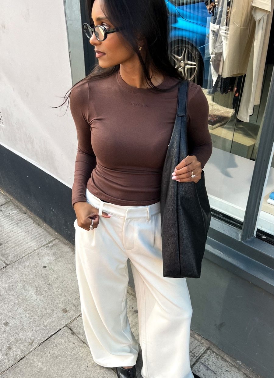 Chemise à manches longues Liv - Chocolat en MicroModal par Narah Soleigh