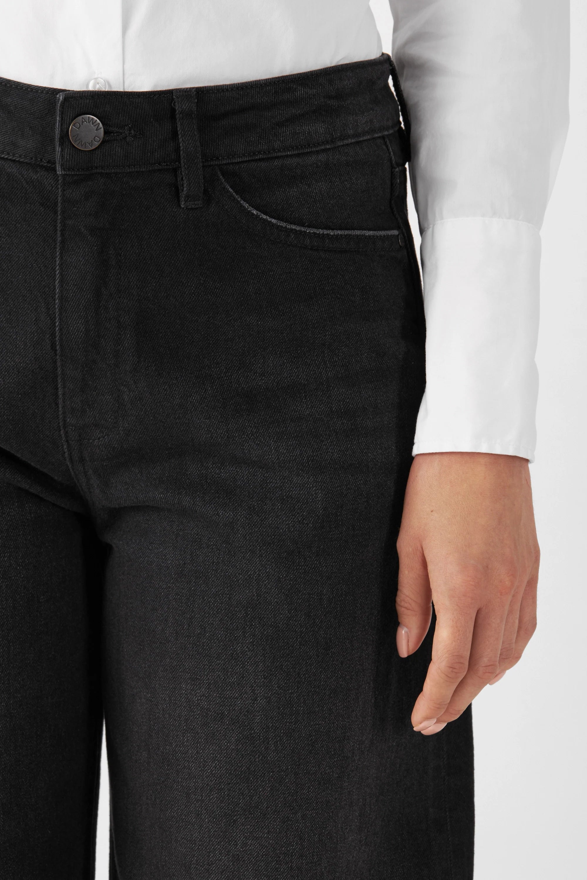 Black ASH Barrel Leg jeans made from organic cotton by Dawn Denim