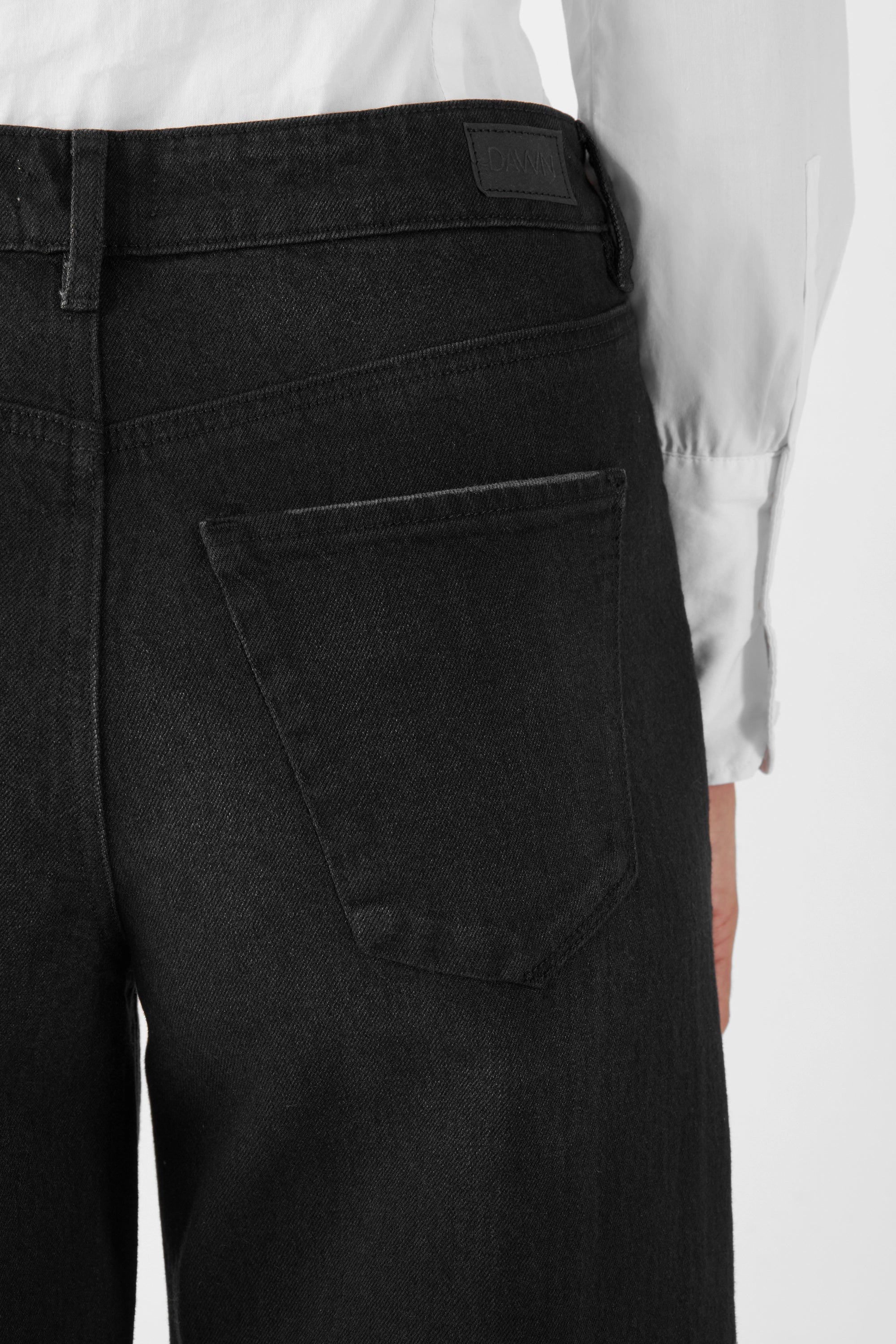 Black ASH Barrel Leg jeans made from organic cotton by Dawn Denim