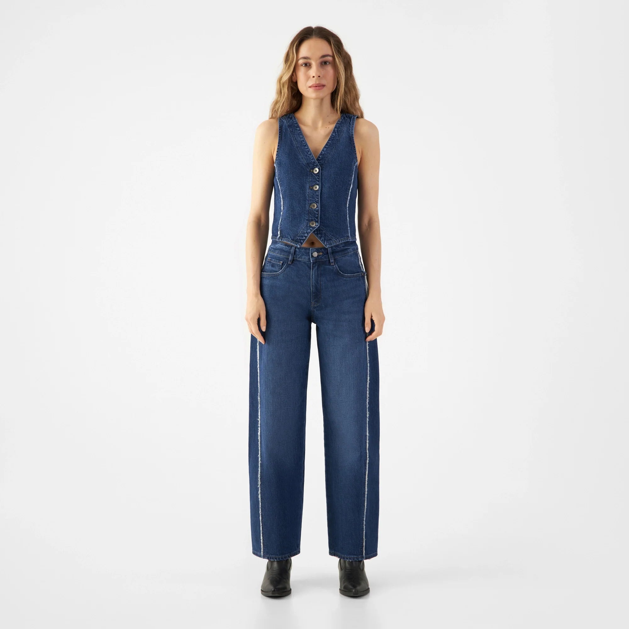Dunkelblaue Jeans ASH Barrel Leg aus Bio-Baumwolle von Dawn Denim
