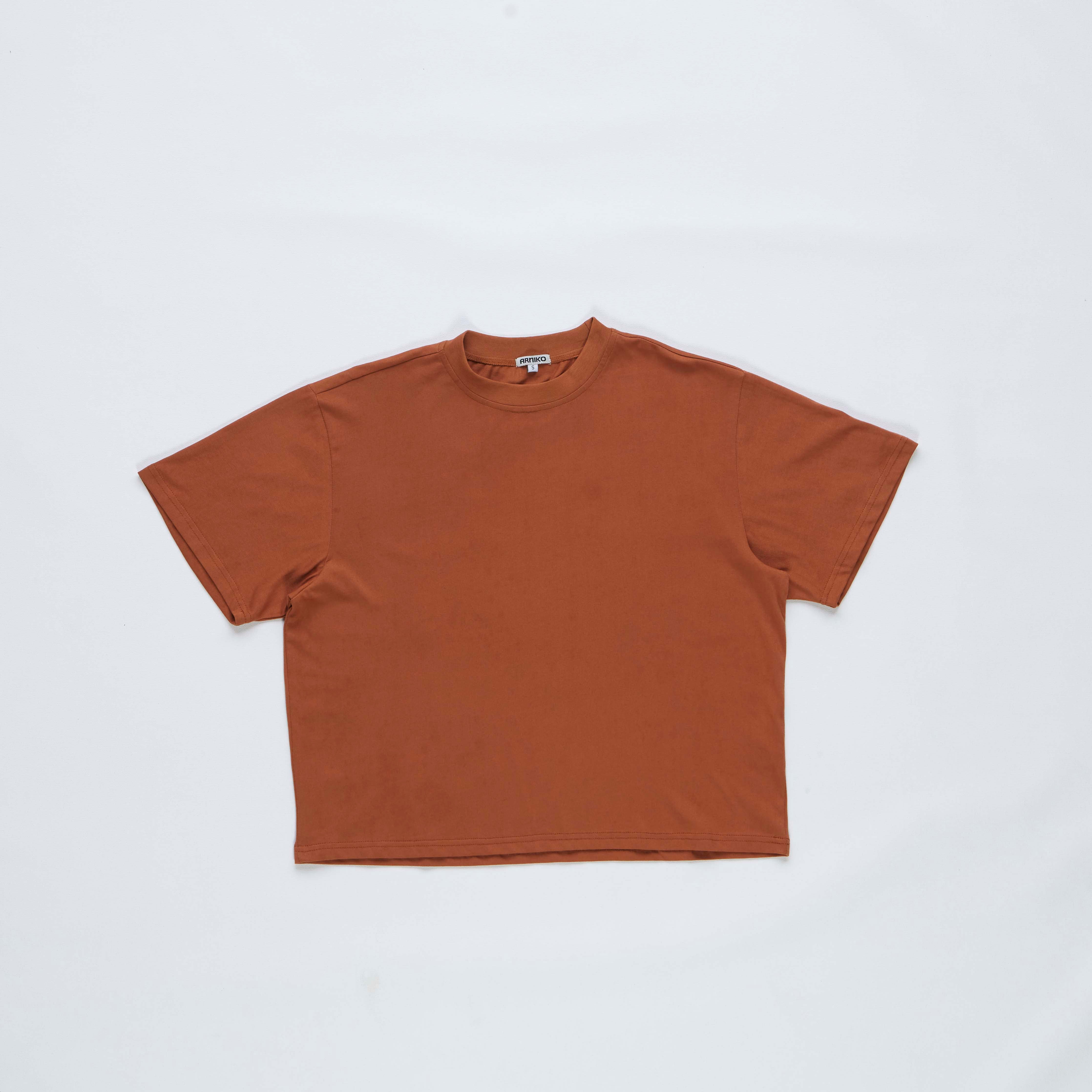 T-Shirt Lisa in rostbraun aus Baumwolle von Arniko