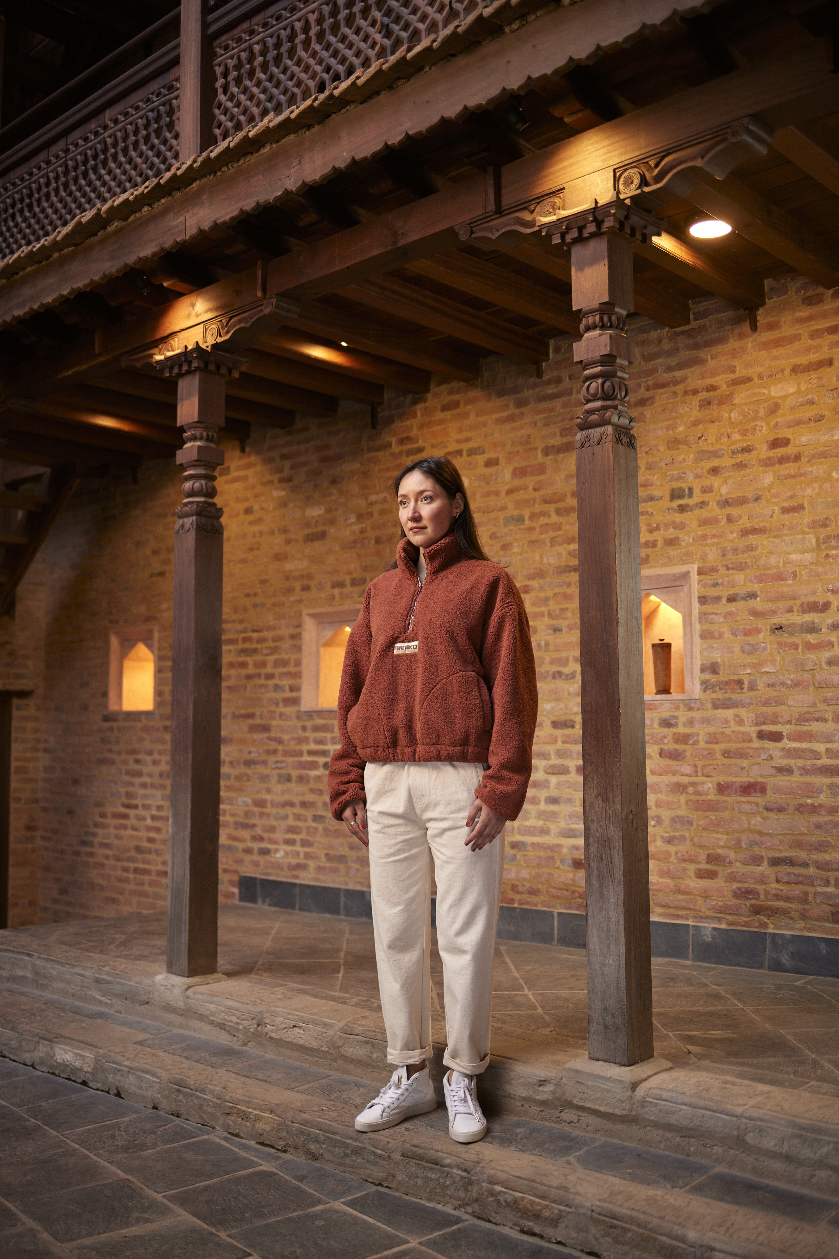 Zipperjacke Moha aus Bio Baumwolle in kupfer von Arniko