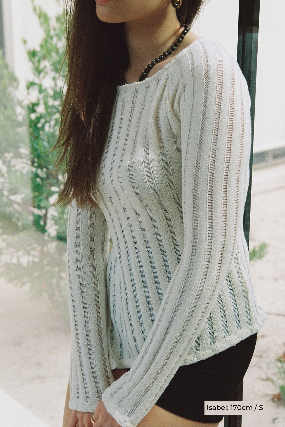 Asymmetrical Ribbed Longsleeve Organic Cotton - Ecru