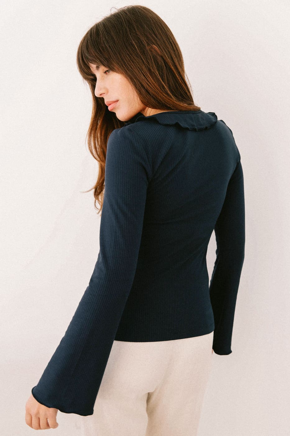 Dark blue blouse Pivoine made of Modal by Avani