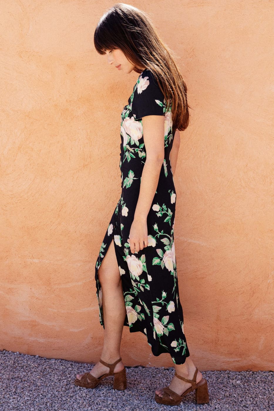 Robe noire Saule en viscose Ecovero par Avani